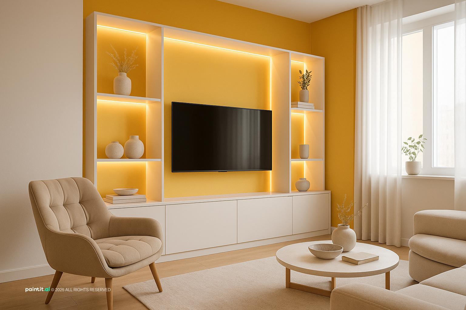 White Floors Living Room - Elegant Interior Design | Paintit.ai - 23