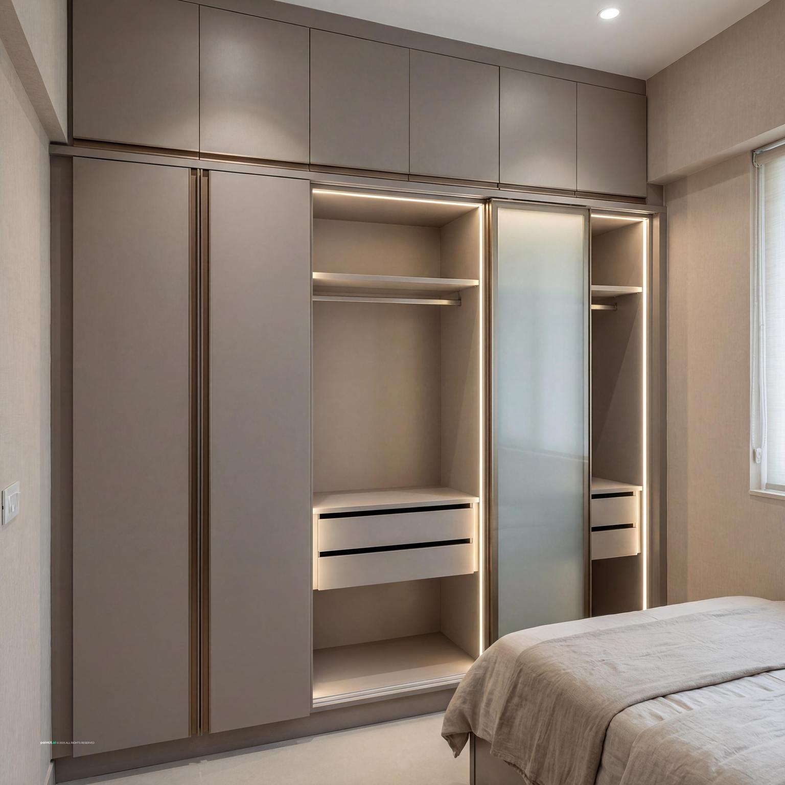 Stylish Modular Indian Bedroom Wardrobe for Indian Style Simple Middle Class Bedroom Interior Design
