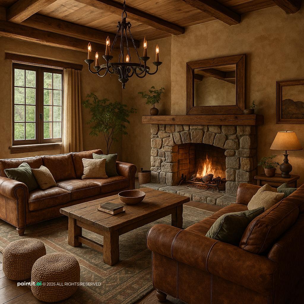 Rustic Vintage Living Room - Decor Ideas | Paintit.ai - 32