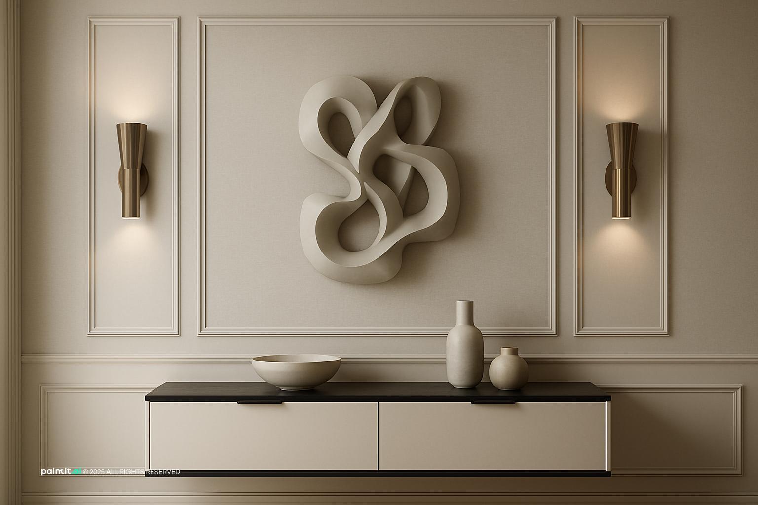 White Living Room With Black Trim - Elegant Interiors | Paintit.ai - 1