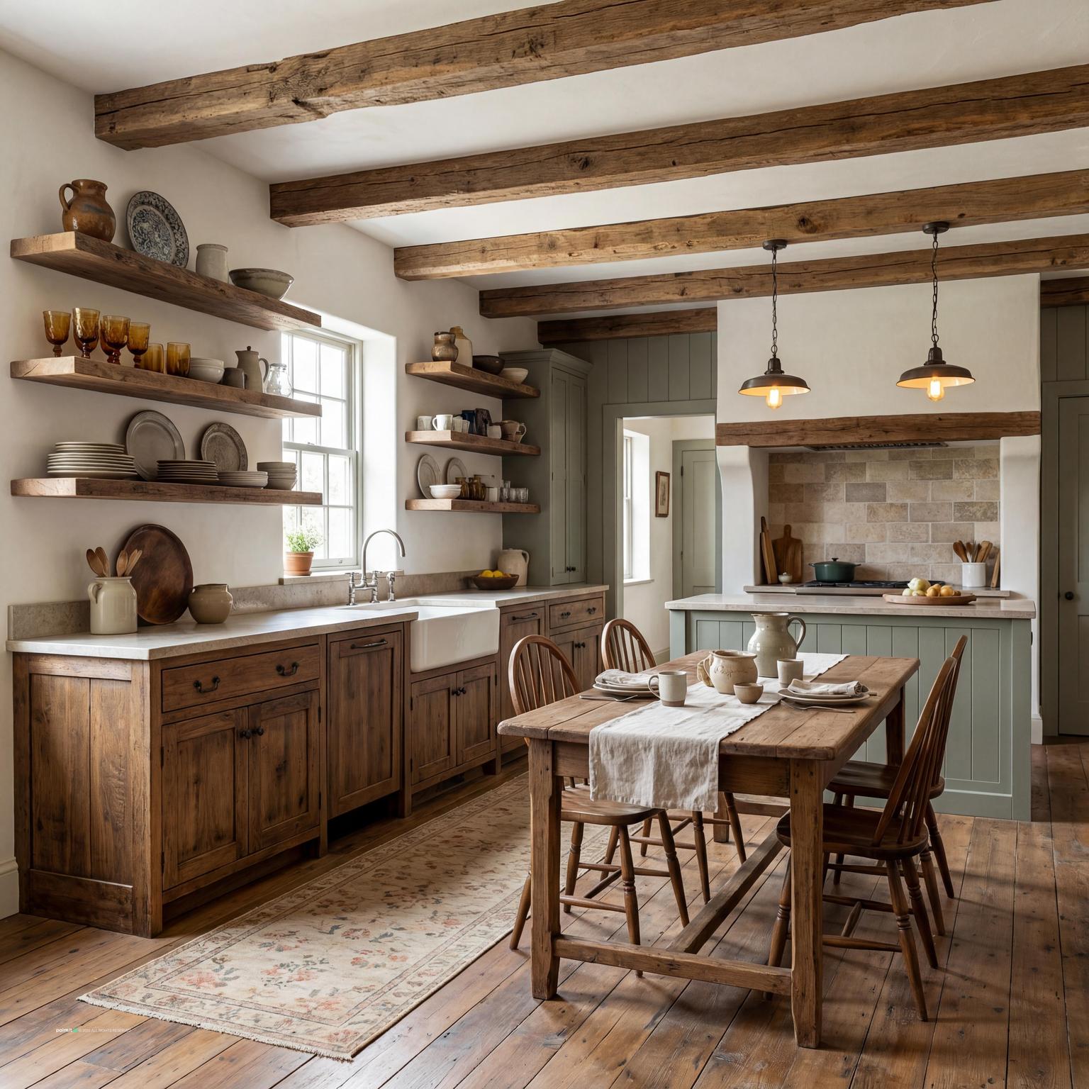 Stunning Rustic Farmhouse Kitchen for Country Style Interior Design Characteristics