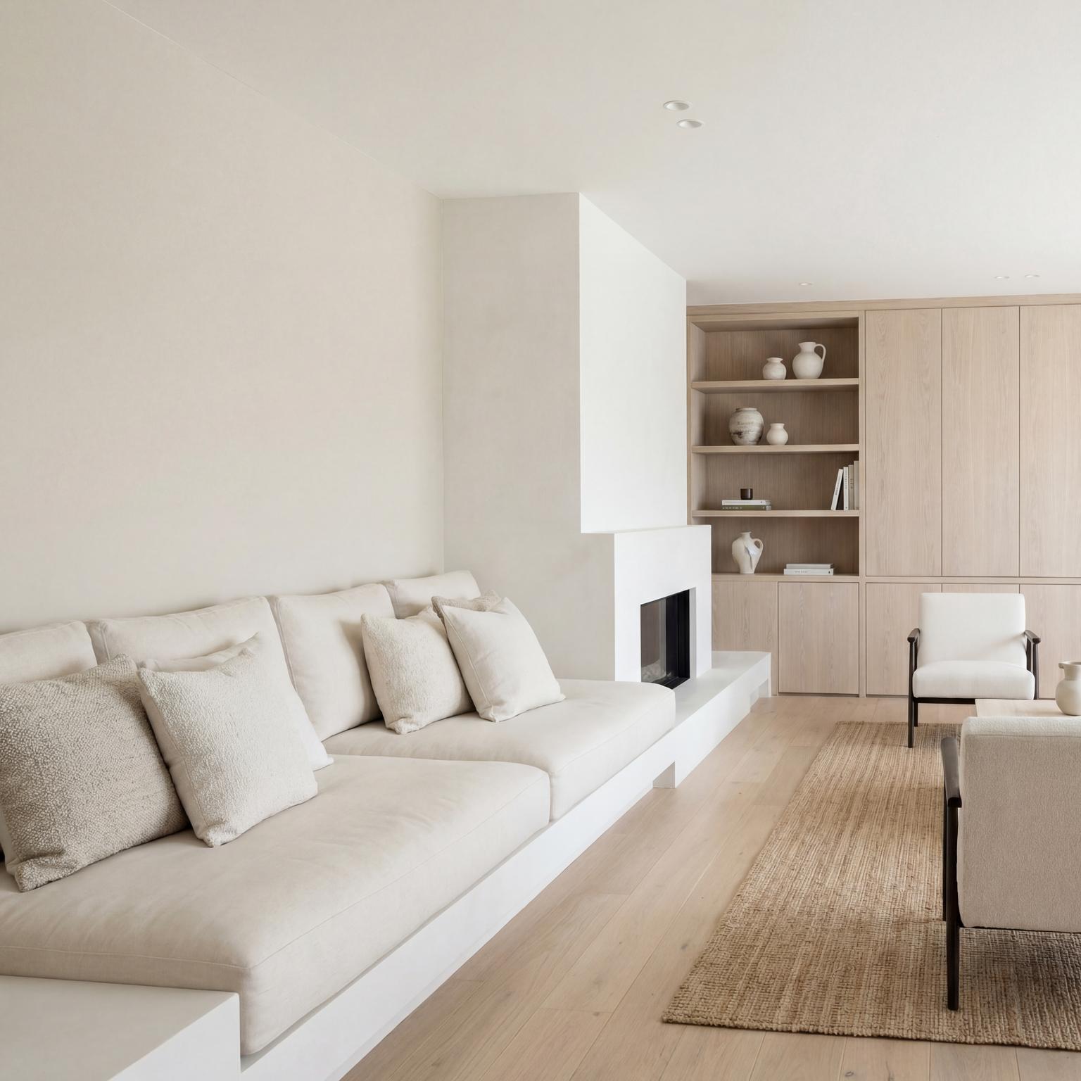 Elegant modern 1980s living room design with sophisticated furniture, polished surfaces, and subtle luxurious details prominent in the era.