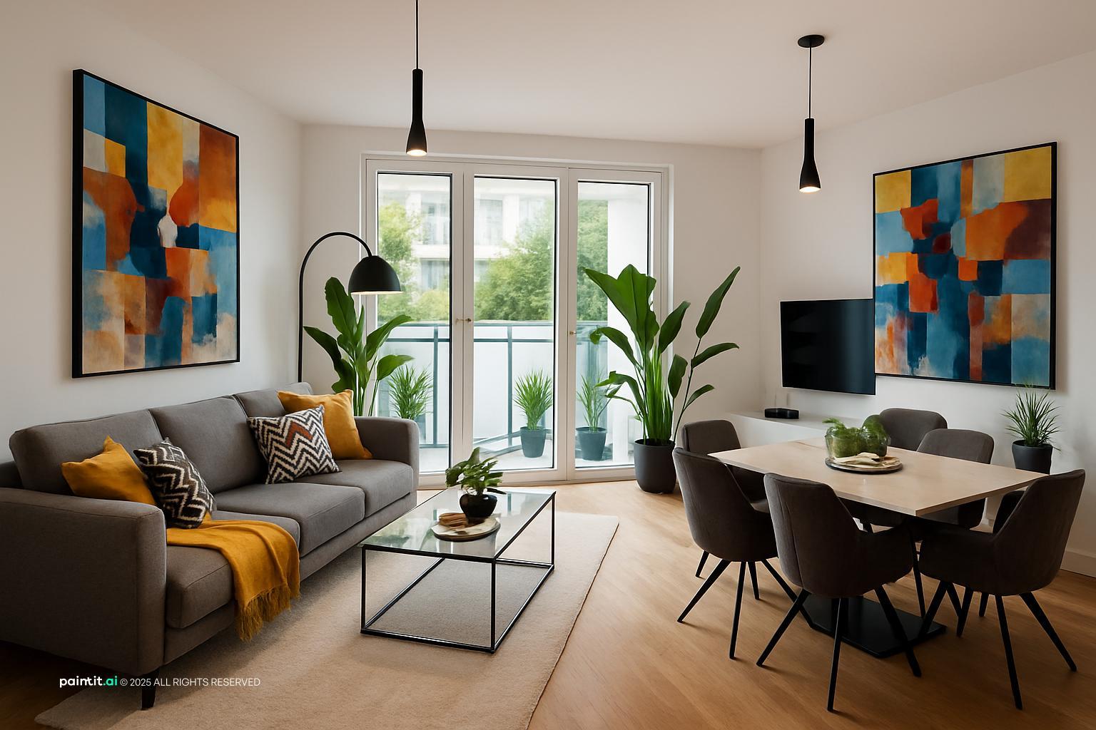 White Oak Floors Living Room - Interior Design Ideas | Paintit.ai - 25