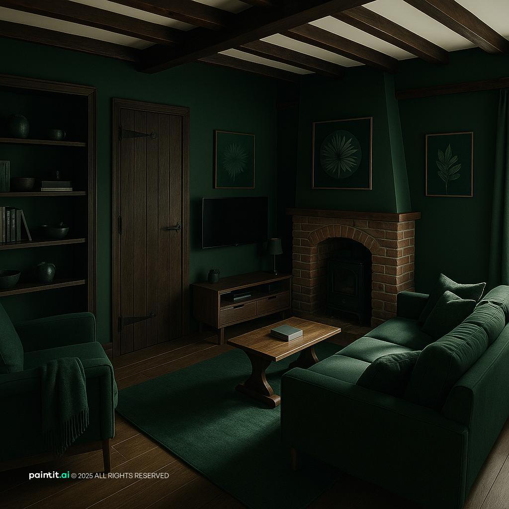 Victorian Dark Green Living Room: Elegant Decor Ideas | Paintit.ai - 20