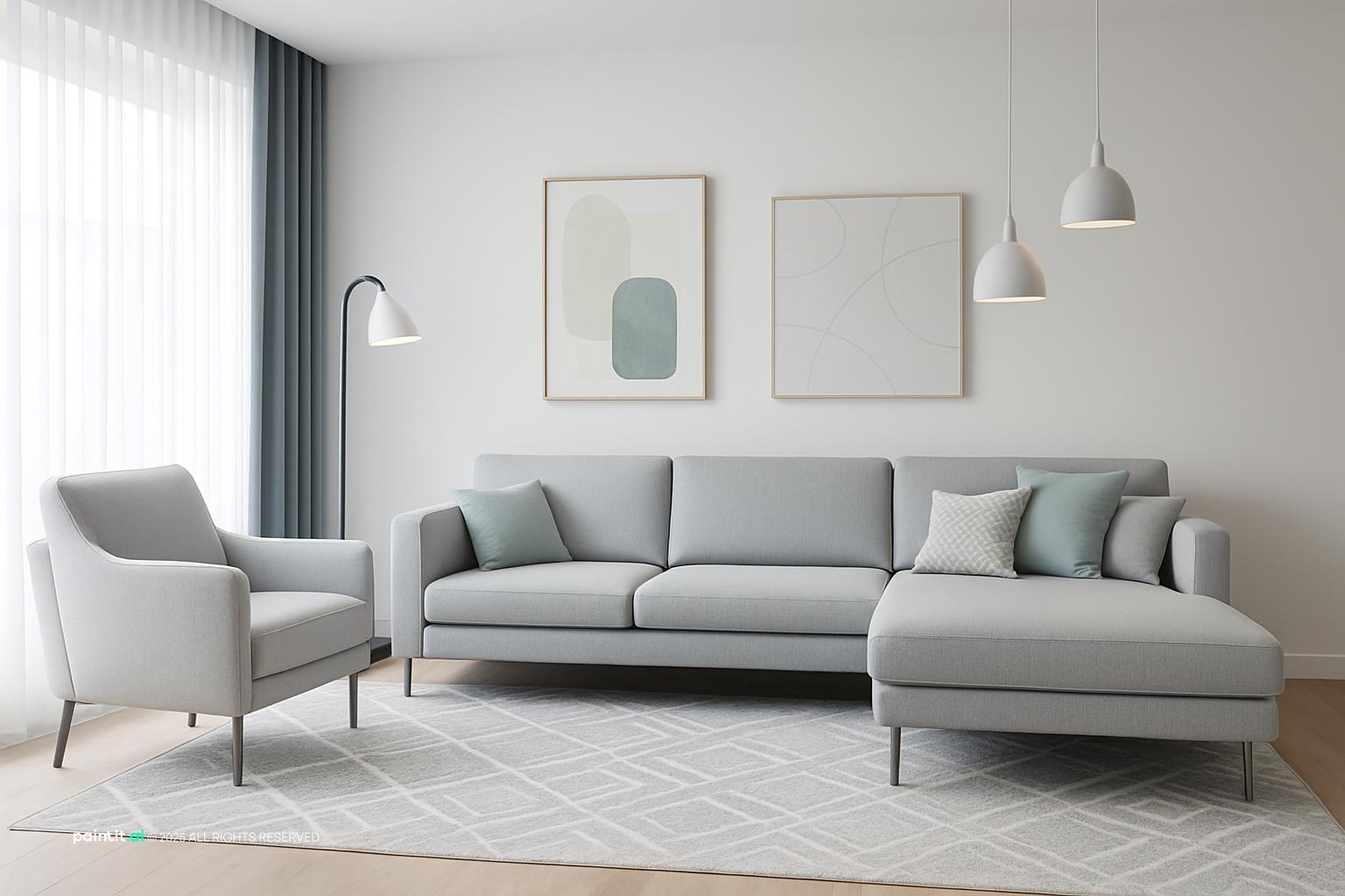 Modern Grey and Beige Living Room - Design & Inspiration | Paintit.ai - 24