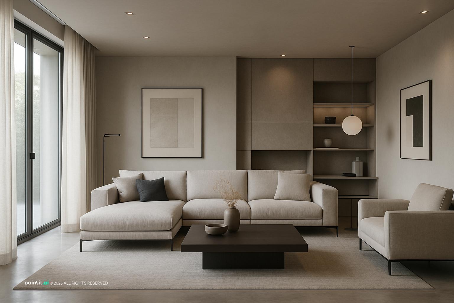 Polished Neutral Living Room for Kelly Hoppen Interior Design Style