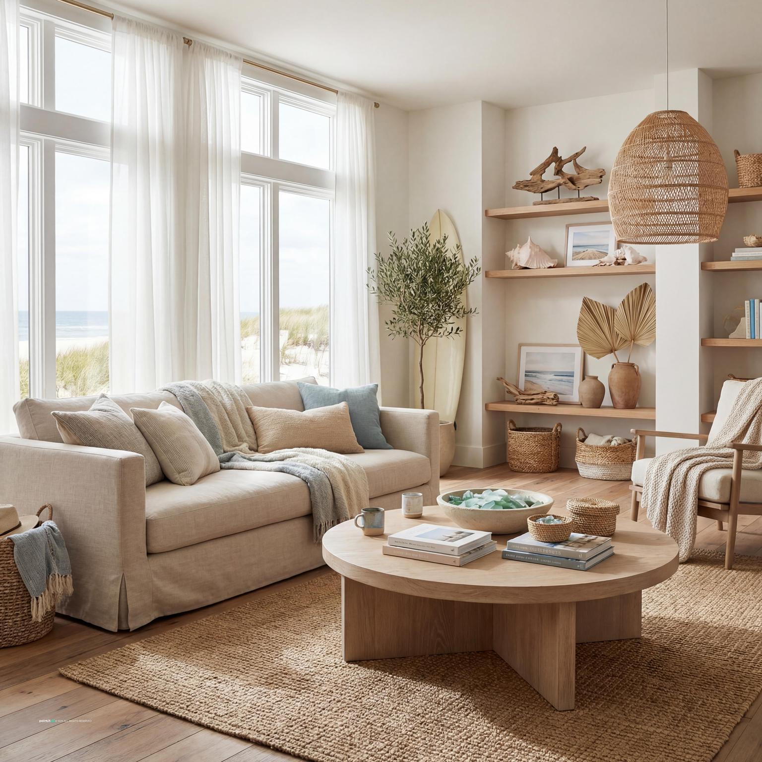 Beach House Living Room - Coastal Decor Inspiration | Paintit.ai - 5