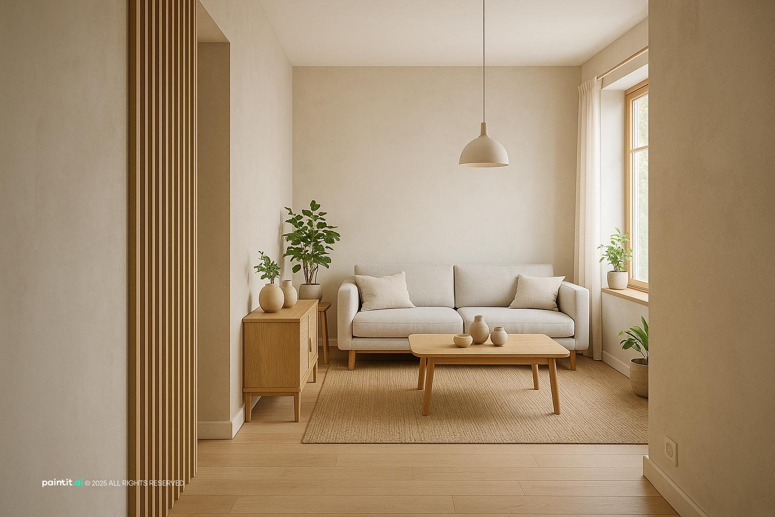 Scandinavian Design Living Room with Scandinavian Simplicity and Light Wood Warmth with Warm Wood showing Scandinavian simplicity, light wood warmth, wa...