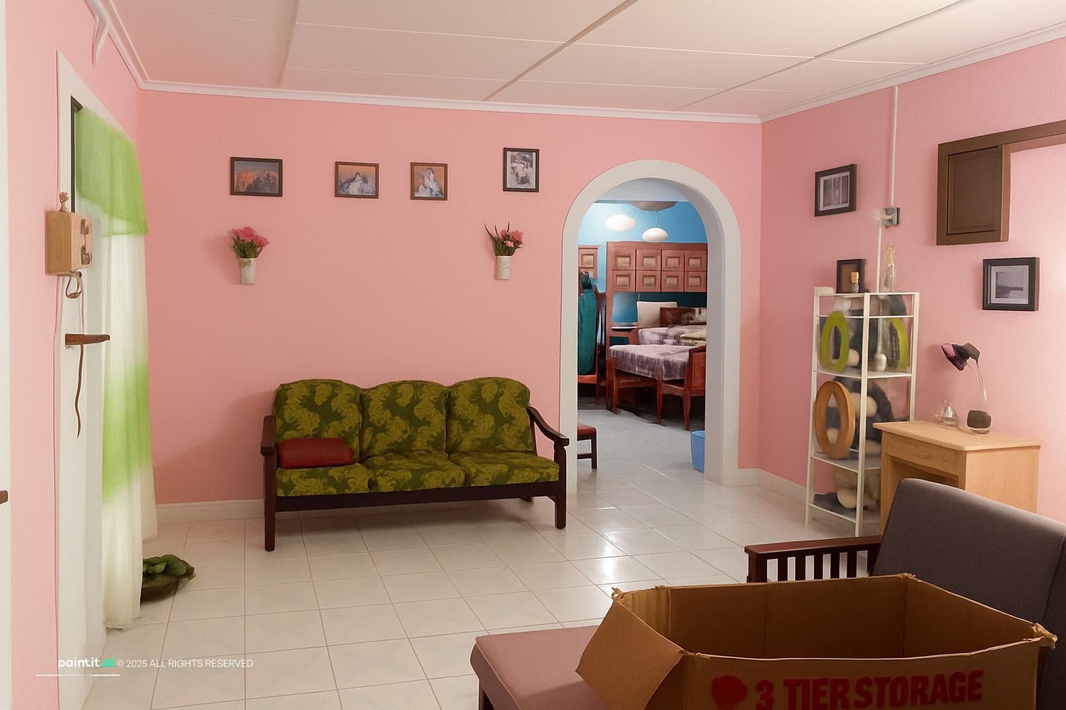 Light Pink Living Room - Design Inspiration | Paintit.ai - 1