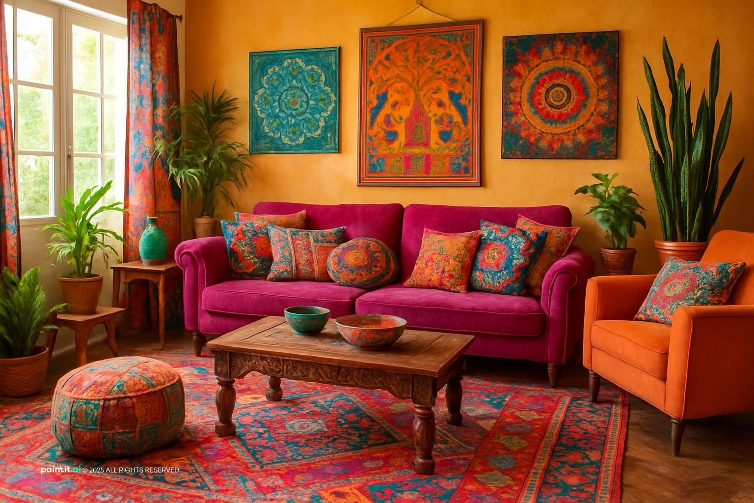 70s Inspired Living Room - Retro Decor Styles | Paintit.ai - 35