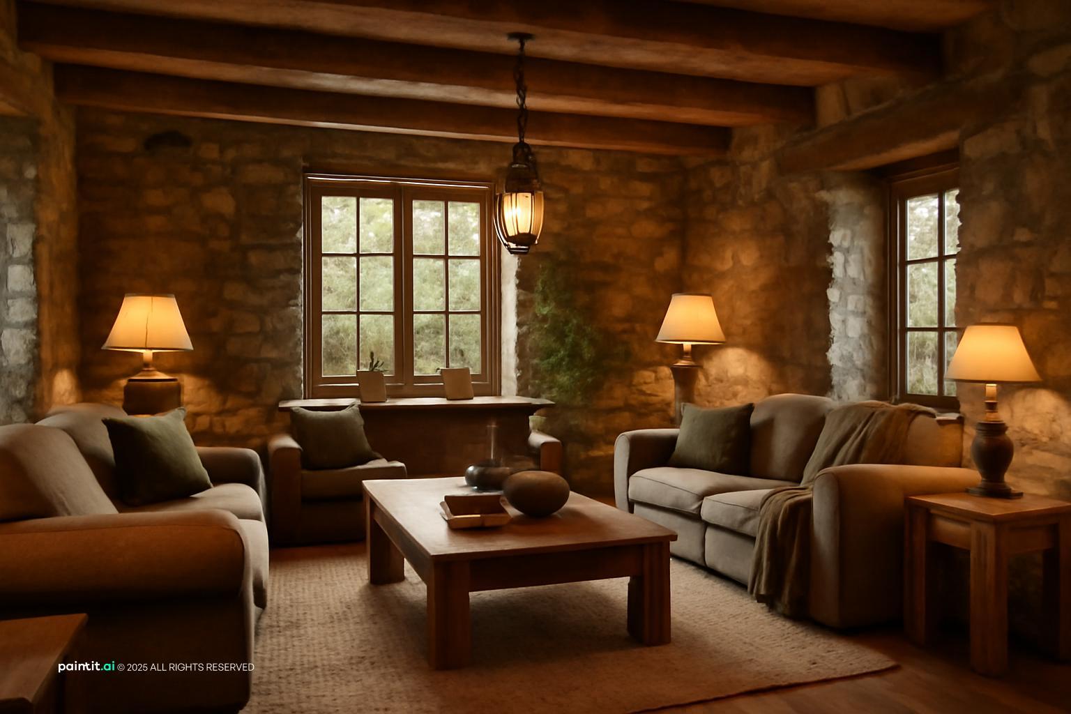 Rustic Living Room: Design Inspiration | Paintit.ai - 21