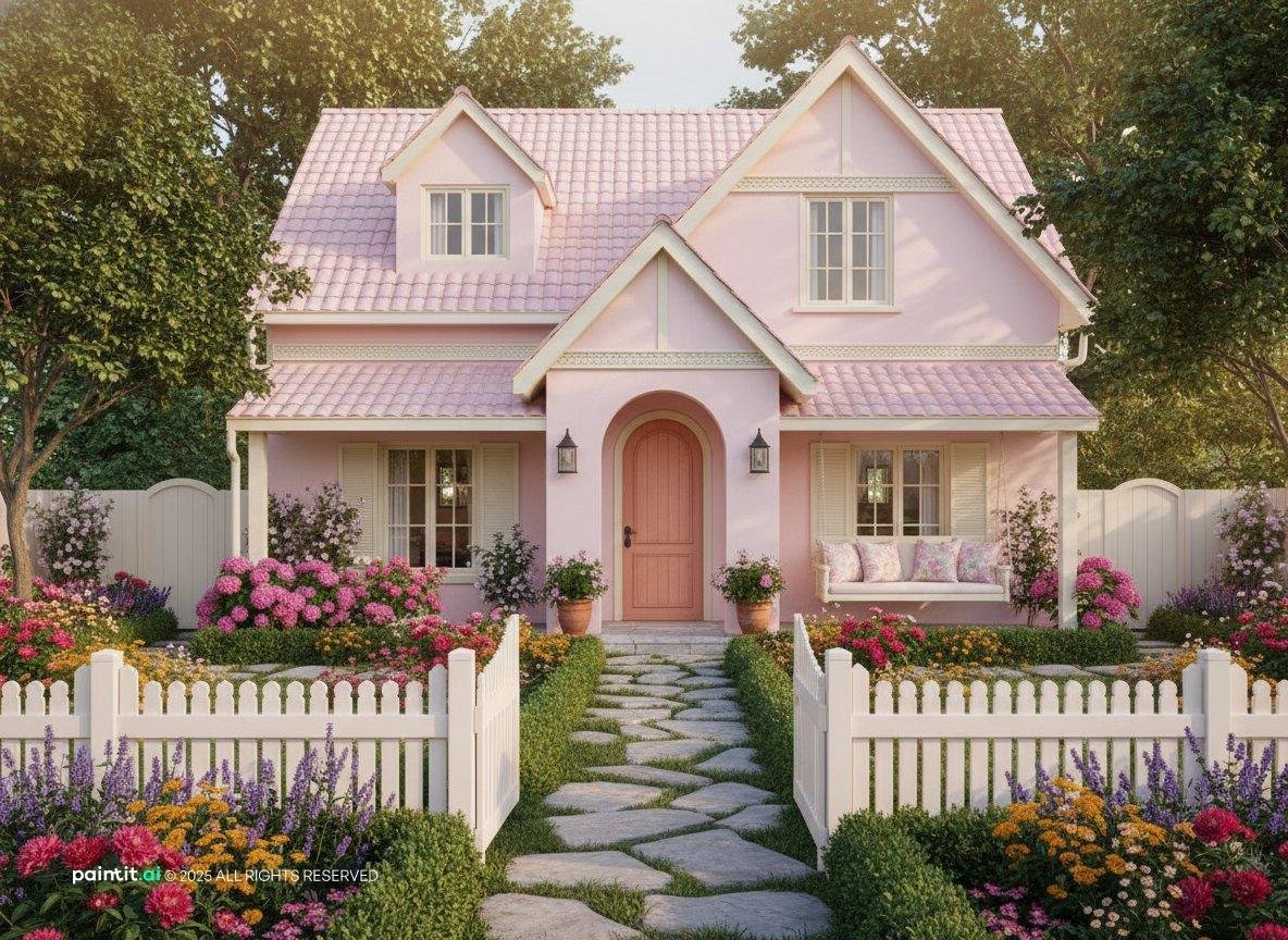 Light Pink Living Room - Design Inspiration | Paintit.ai - 6