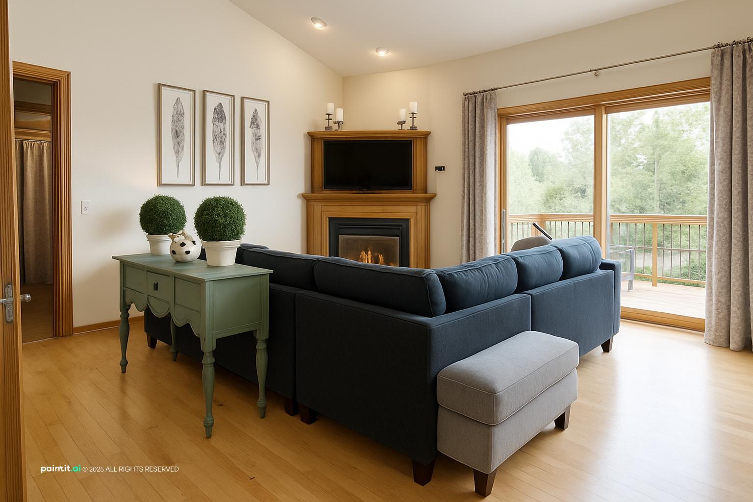 Blue and Green Living Room: Design Ideas | Paintit.ai - 26