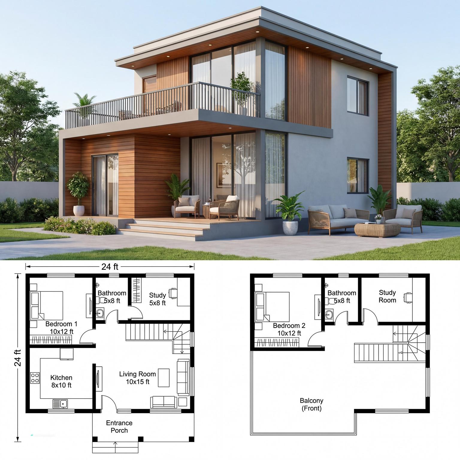 Compact 2BHK Home Design for Small Plots cozy moody living room
