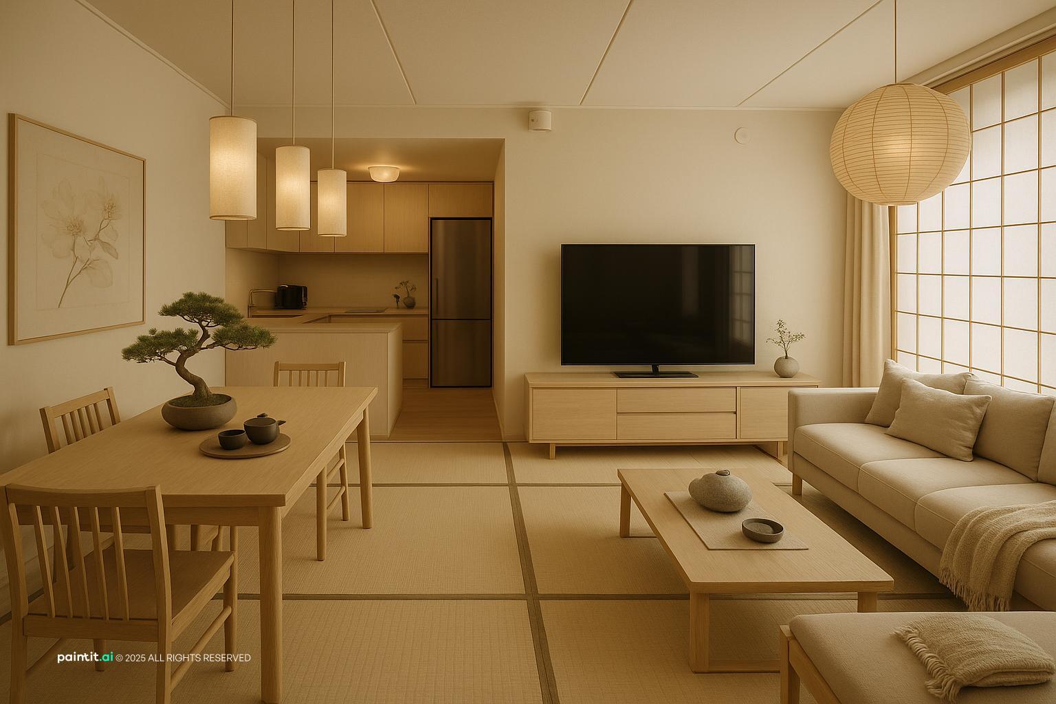Japandi Living Room Design - Minimalist Style Guide | Paintit.ai - 6
