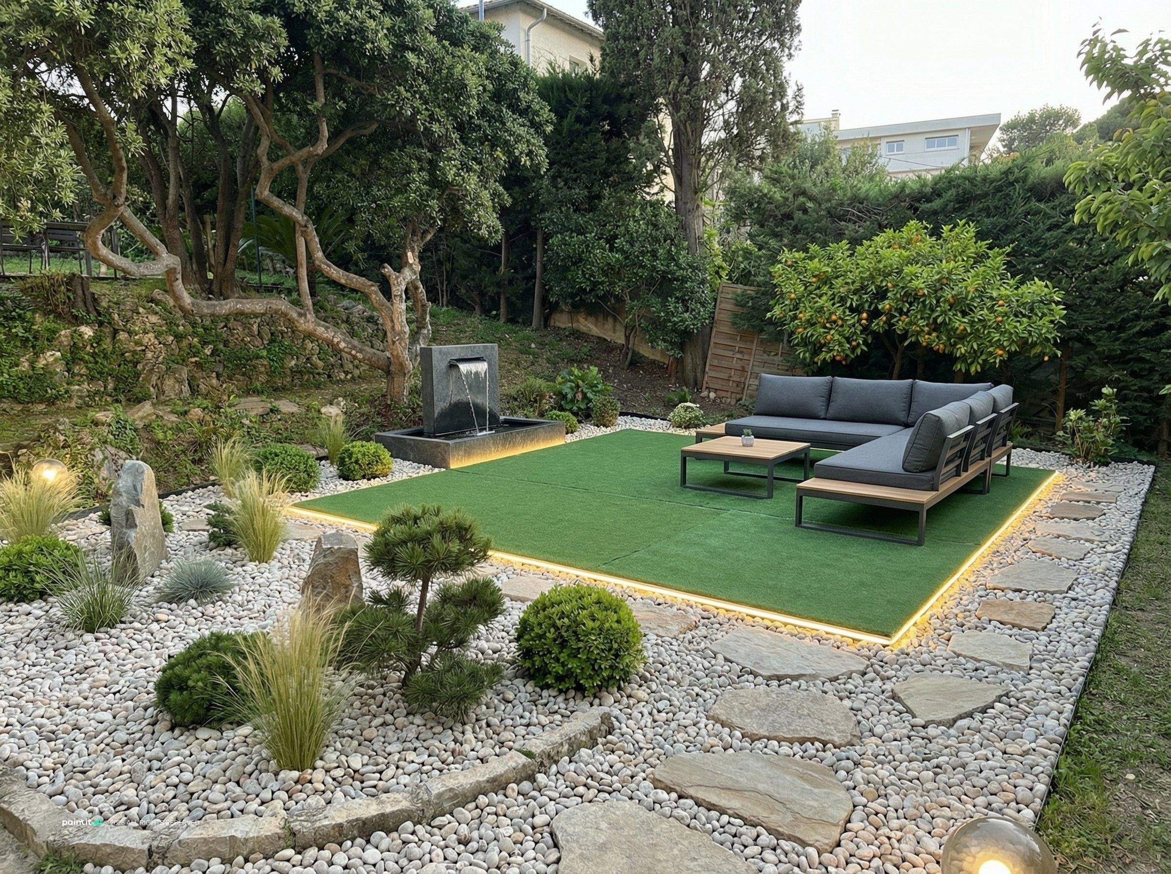 Zen Garden Living Room - Serene Interior Design | Paintit.ai - 5