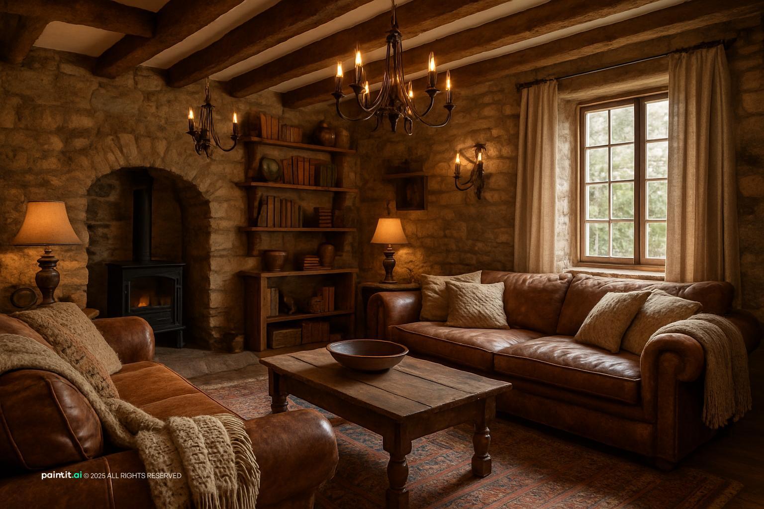 Old Rustic Old Vintage Living Room: Design Inspiration | Paintit.ai - 13