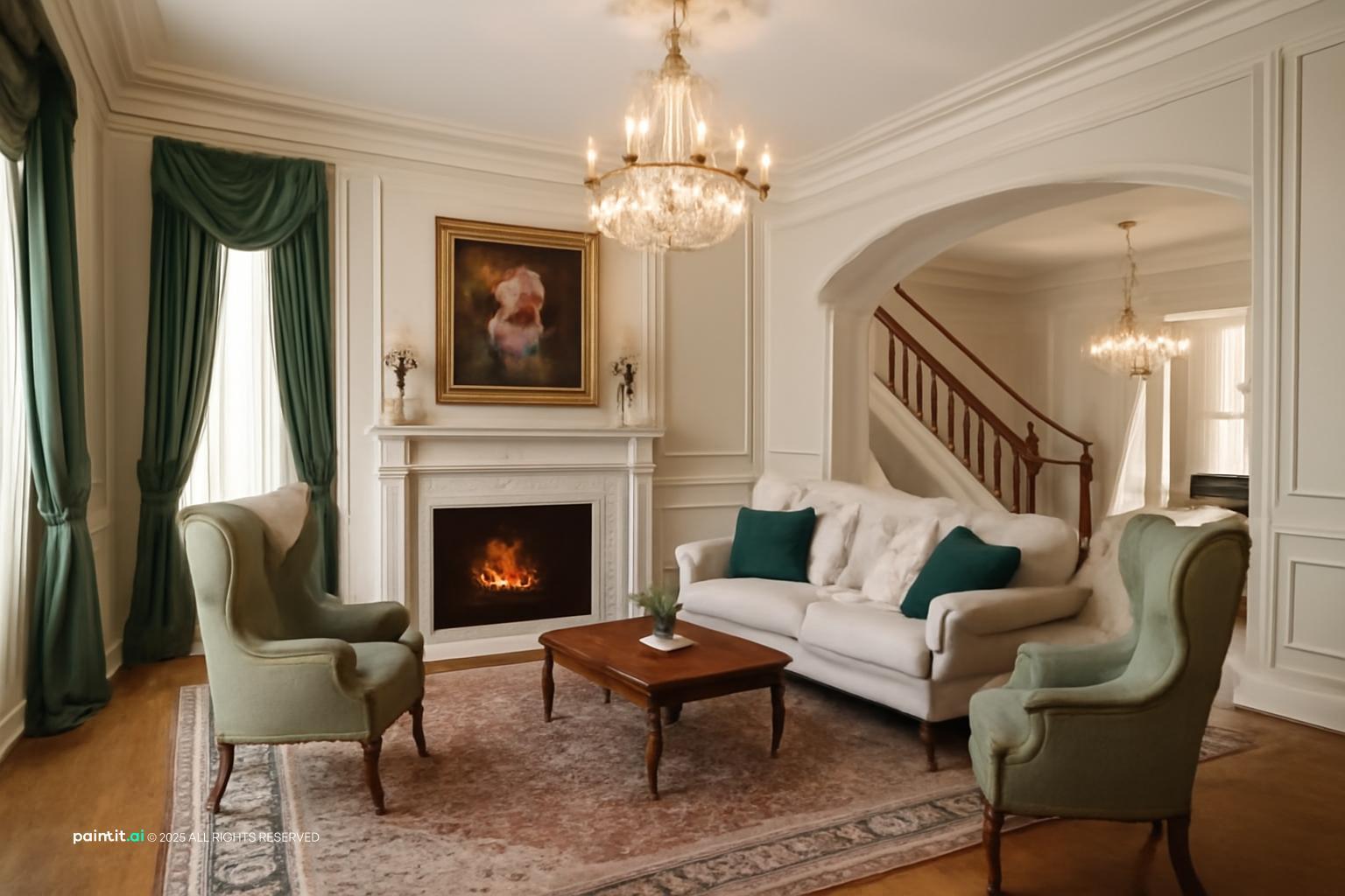 Luxury Neoclassical Living Room - Design Inspiration | Paintit.ai - 14