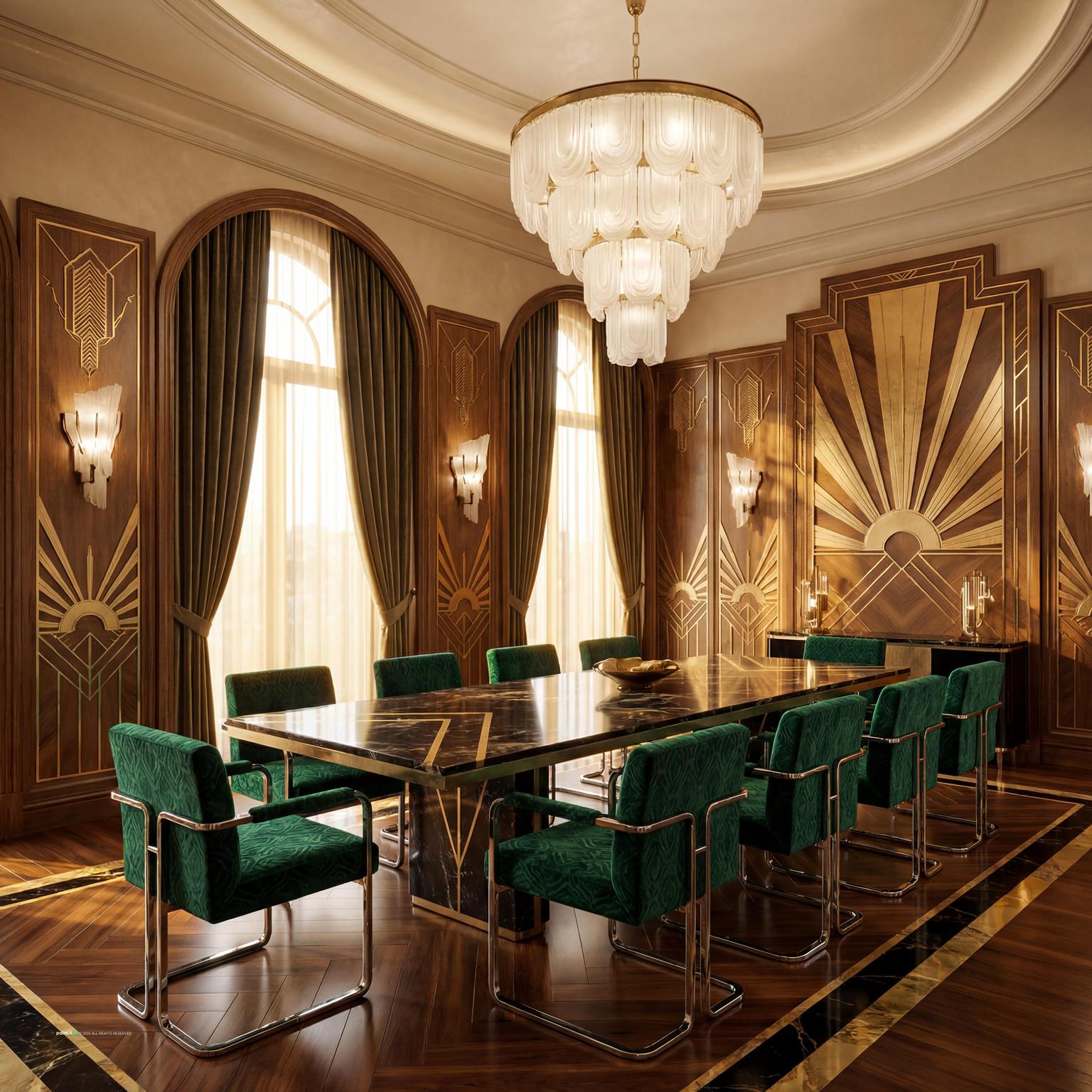 Luxurious Art Deco Dining Room for 1920 Interior Design Style