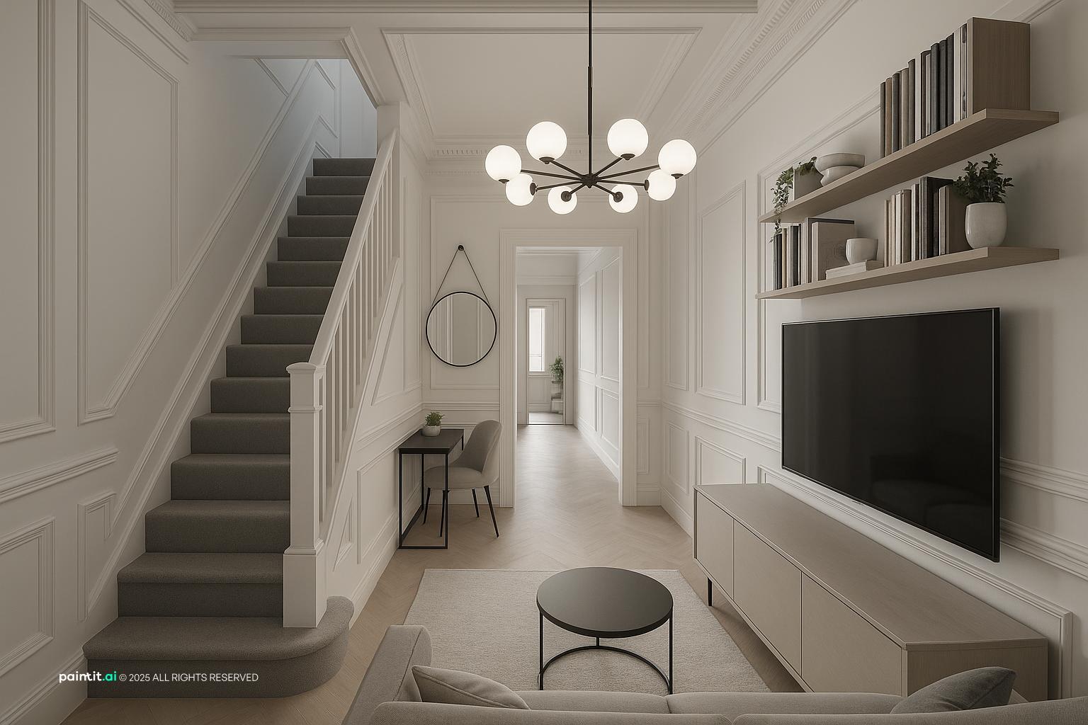 White Marble Living Room - Elegant Design Concepts | Paintit.ai - 25