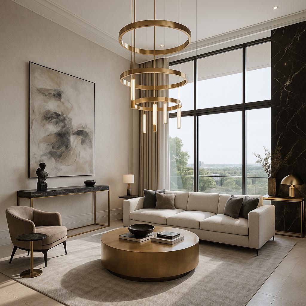 Luxurious contemporary wine red living room design, featuring modern furnishings, bold accents, and a rich, inviting color scheme.