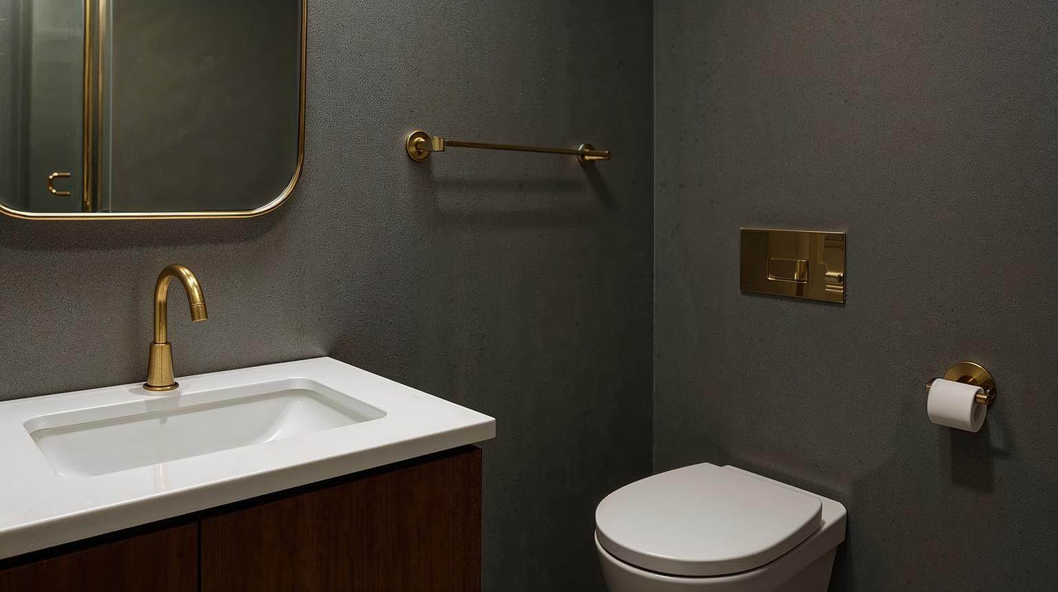 Gold Accents in Small Bathrooms