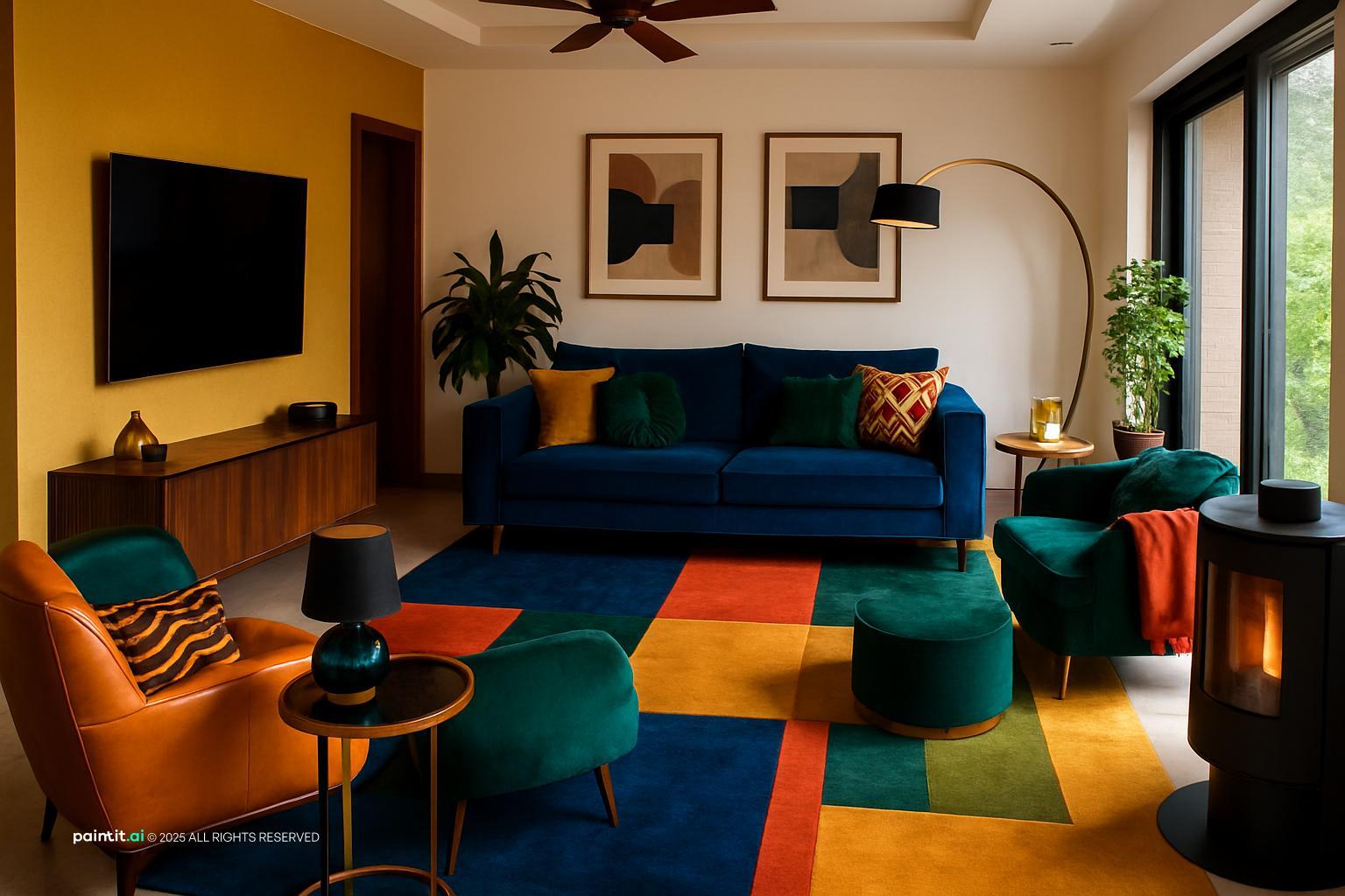 Yellow Living Room - Bright Decor Concepts | Paintit.ai - 4