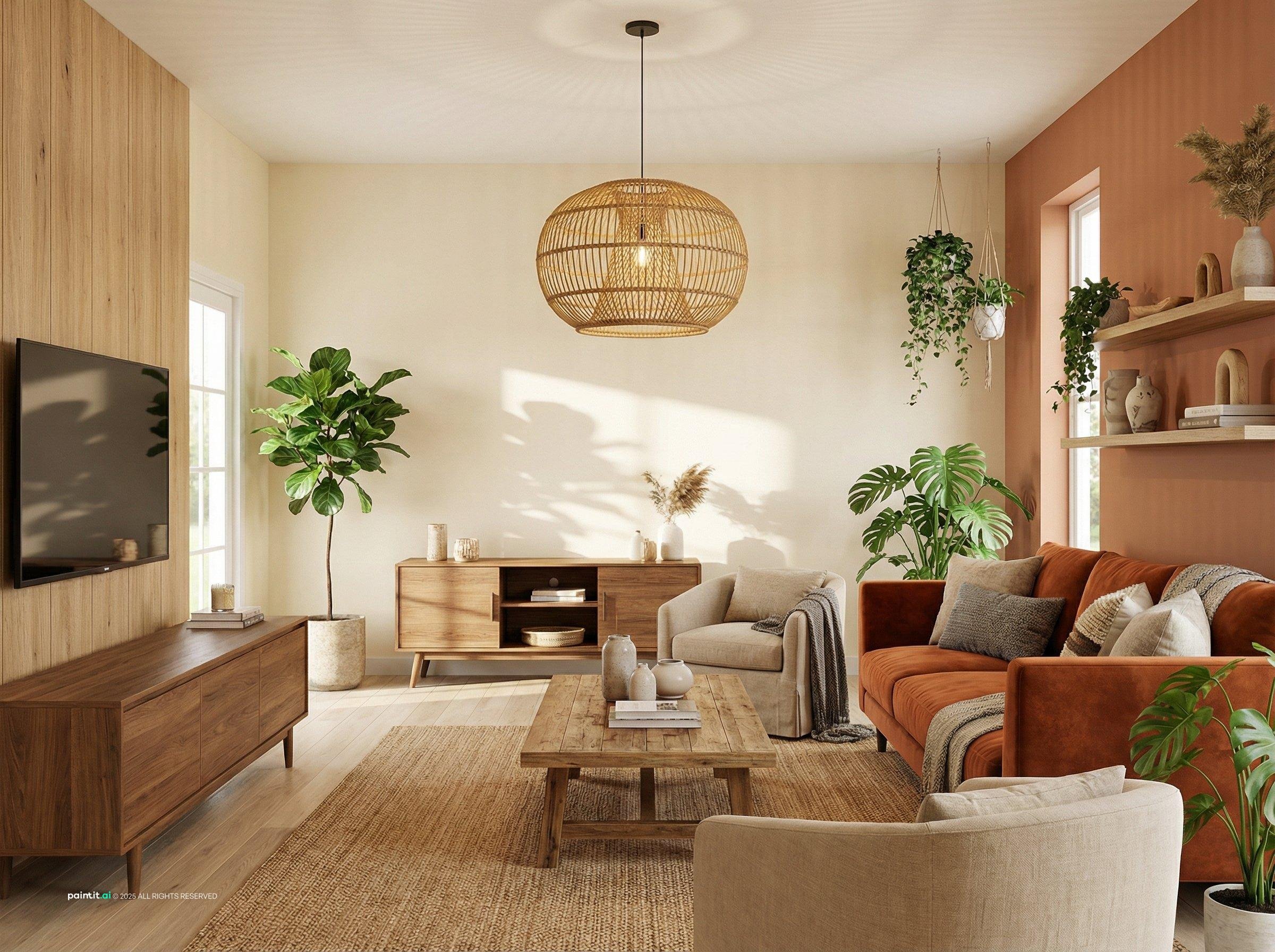 Biophilic Living Room: Nature-Inspired Design | Paintit.ai - 3