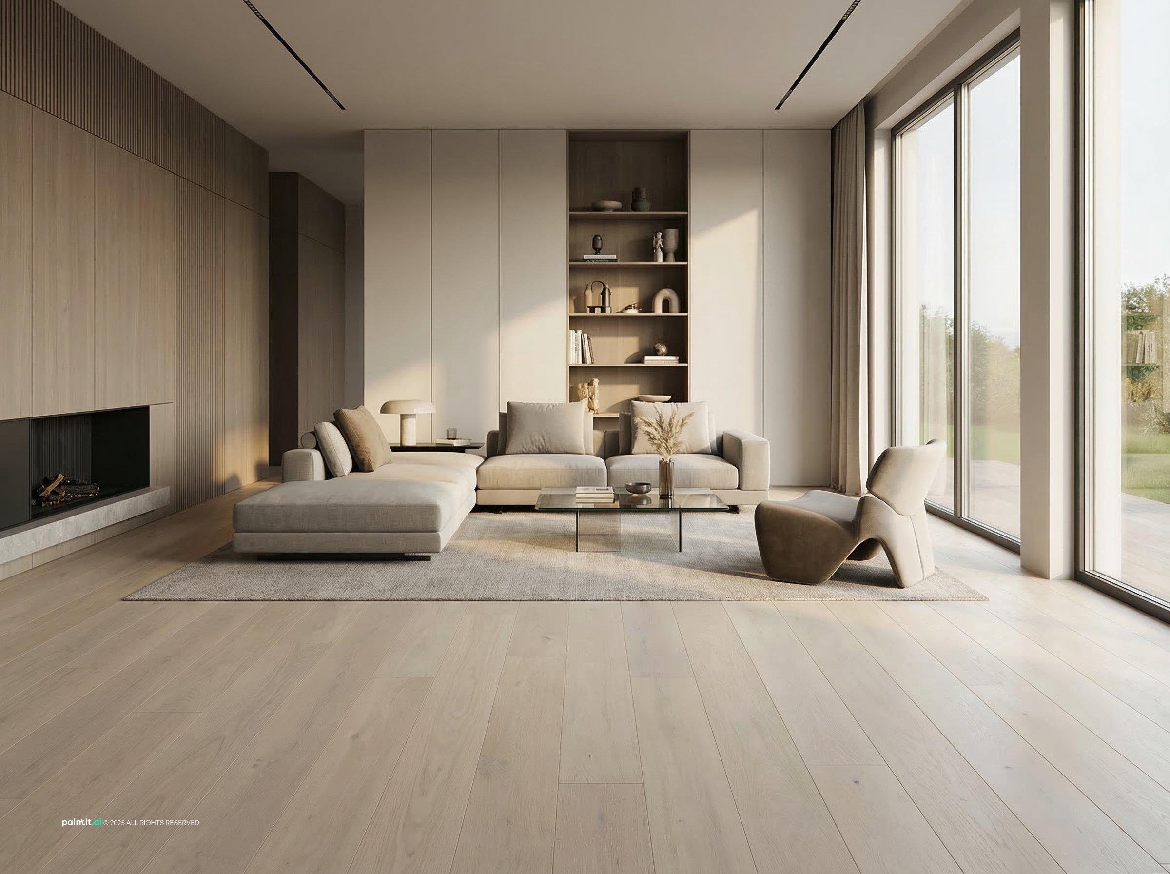 White Oak Floors Living Room - Interior Design Ideas | Paintit.ai - 17