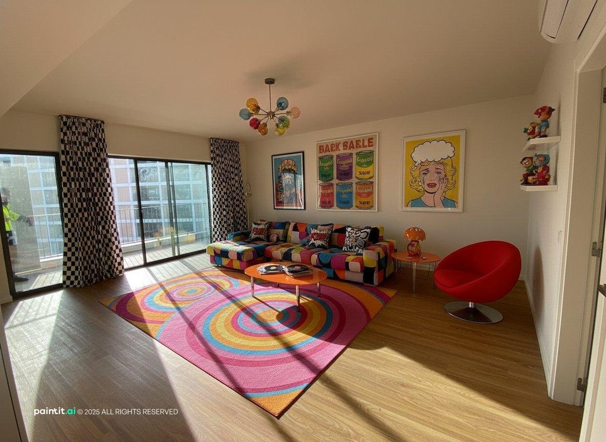 Pop Design for Living Room: Vibrant Decor Concepts | Paintit.ai - 5