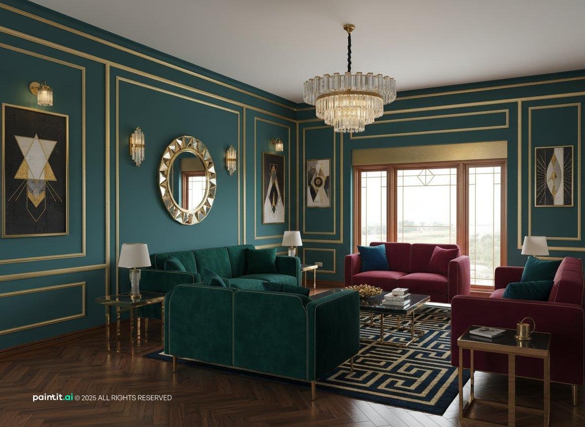 1920s Art Deco Living Room: Interior Design Ideas | Paintit.ai - 18