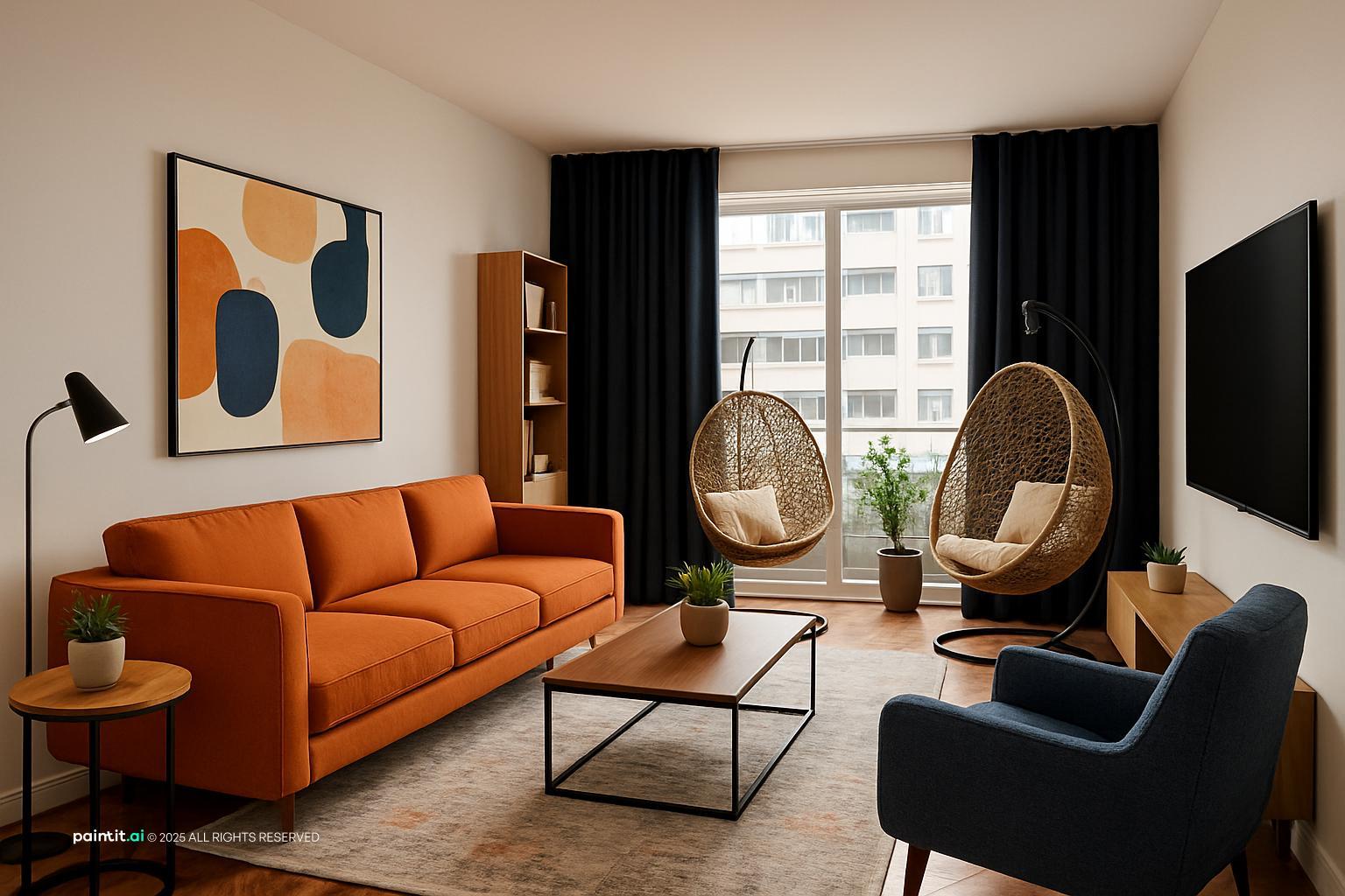 70s Orange Living Room - Design Inspiration | Paintit.ai - 29