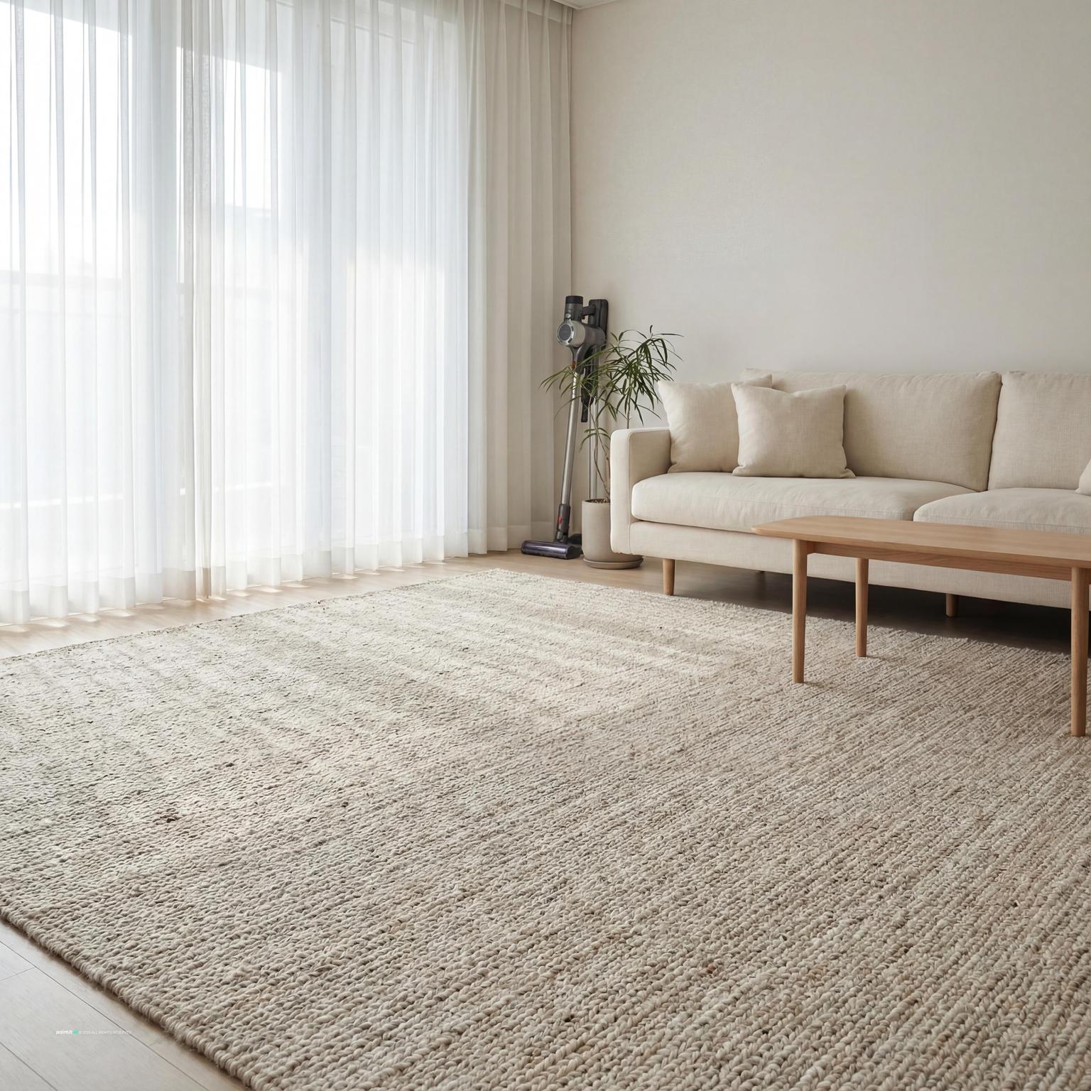 Modern minimalist living room design, emphasizing clean lines and uncluttered spaces for balanced and peaceful feng shui.
