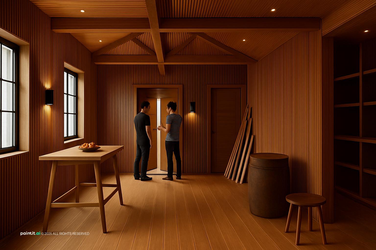 Wood Paneling Living Room Ideas - Design Inspiration | Paintit.ai - 26