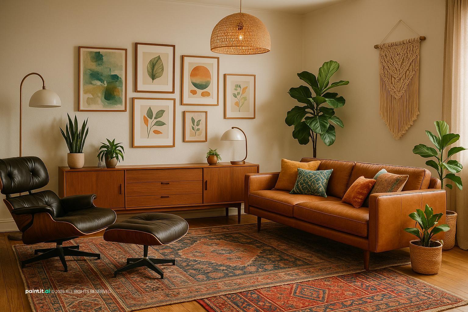 Yellow and Turquoise Living Room - Design Ideas | Paintit.ai - 29