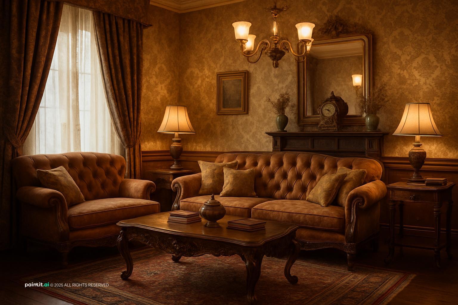 Middle Class 1940s Living Room - Vintage Home Inspiration | Paintit.ai - 26