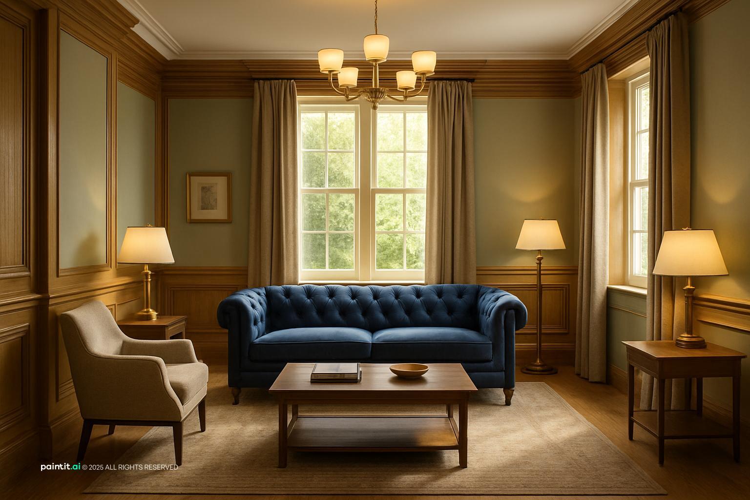 White Wood Paneling Living Room - Design Ideas & Style Guide | Paintit.ai - 30