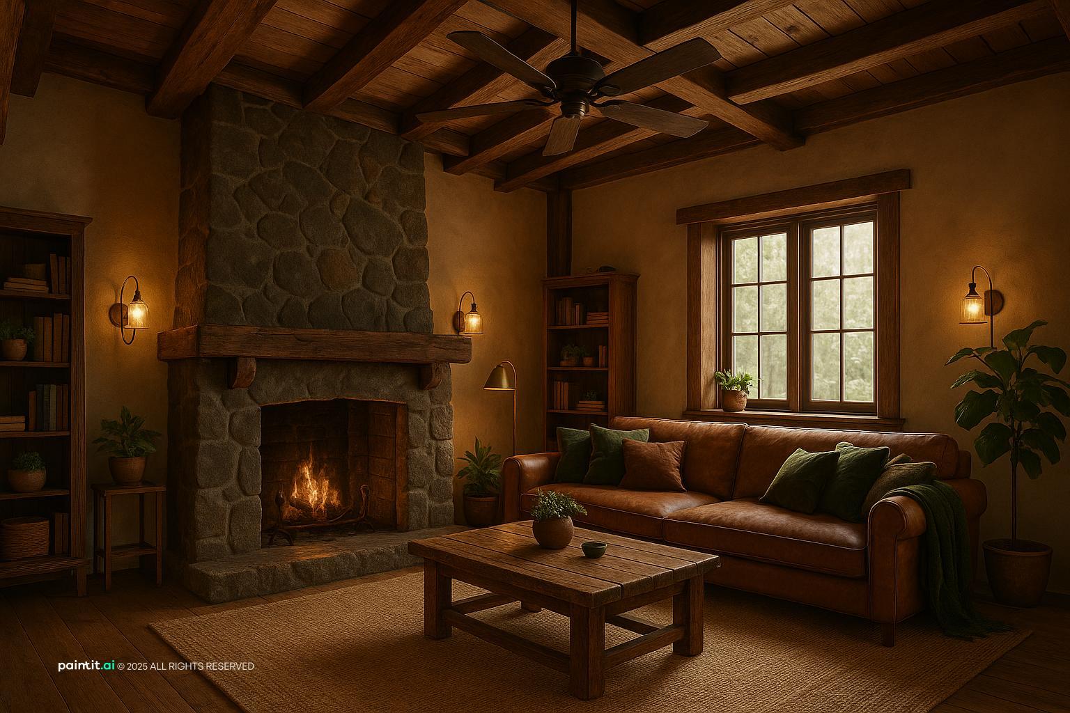 Warm Cozy Christmas Living Room - Festive Decor Ideas | Paintit.ai - 23