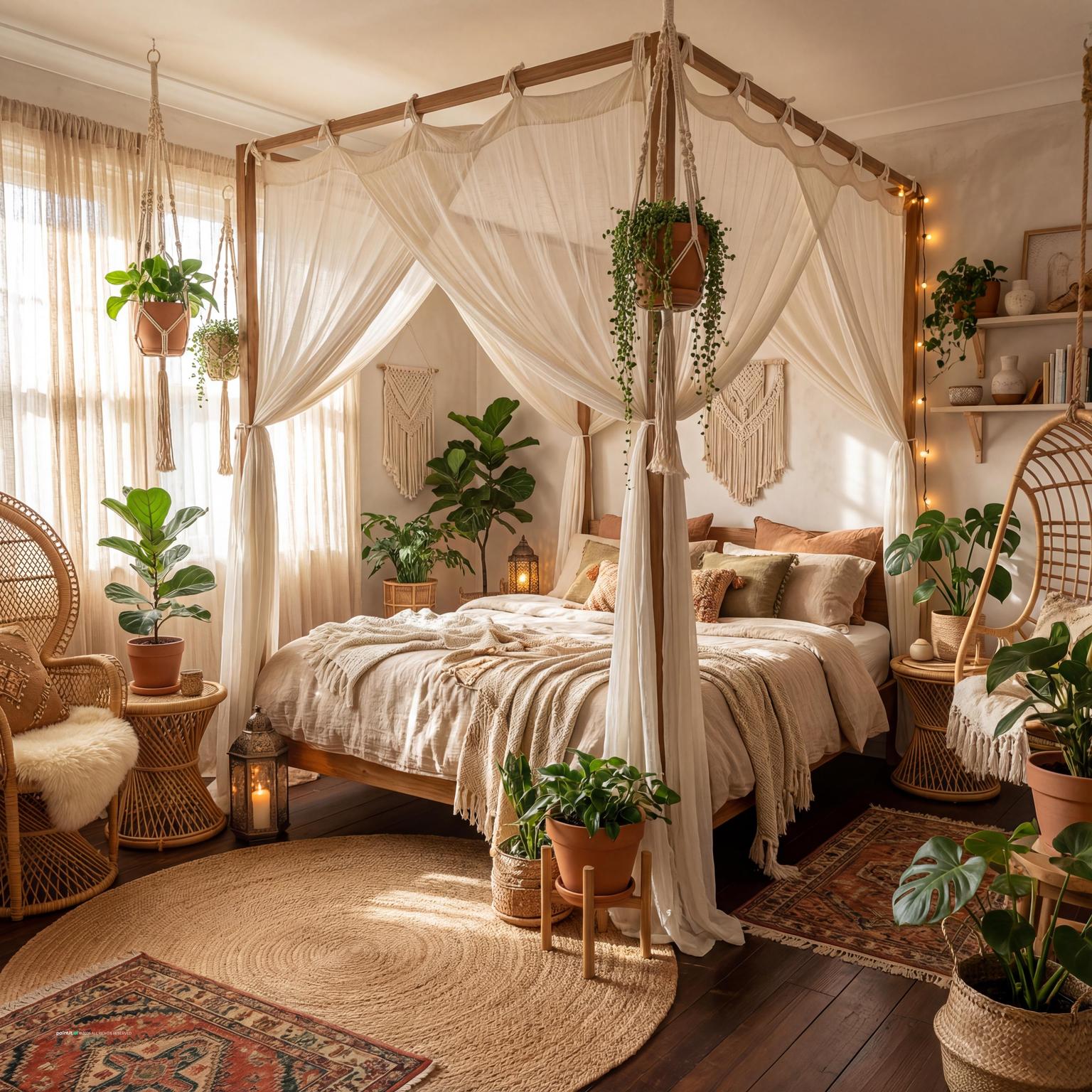 Stunning Boho-Chic Bedroom for Bohemian Style Interior Design Characteristics