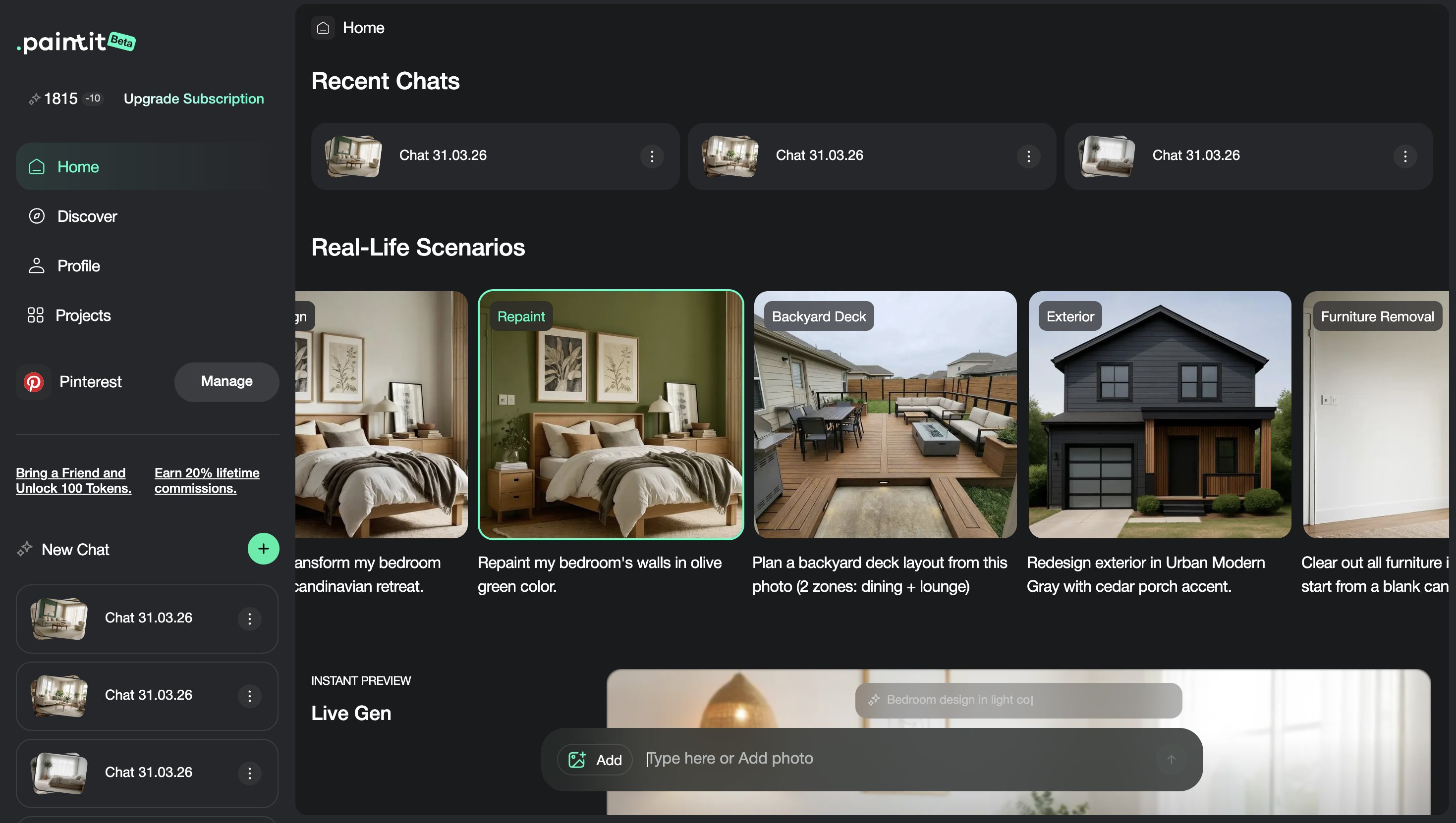 Repaint prompt card examples paired with visual results