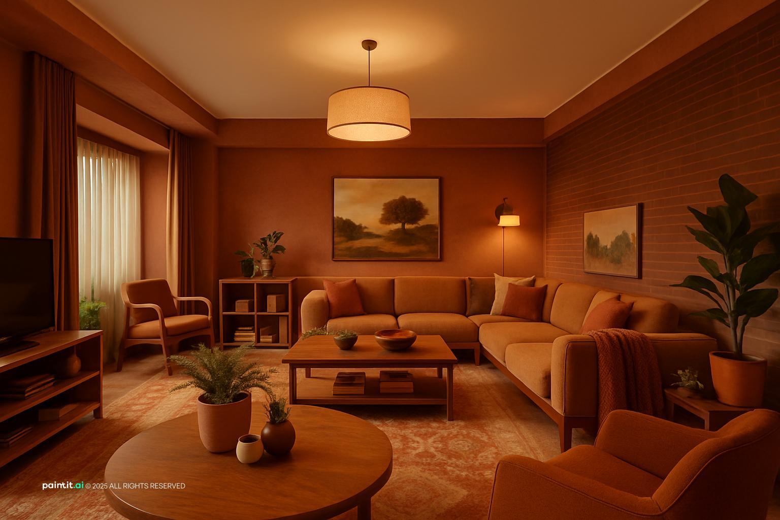 Earthy Living Room - Natural Design Inspiration | Paintit.ai - 5