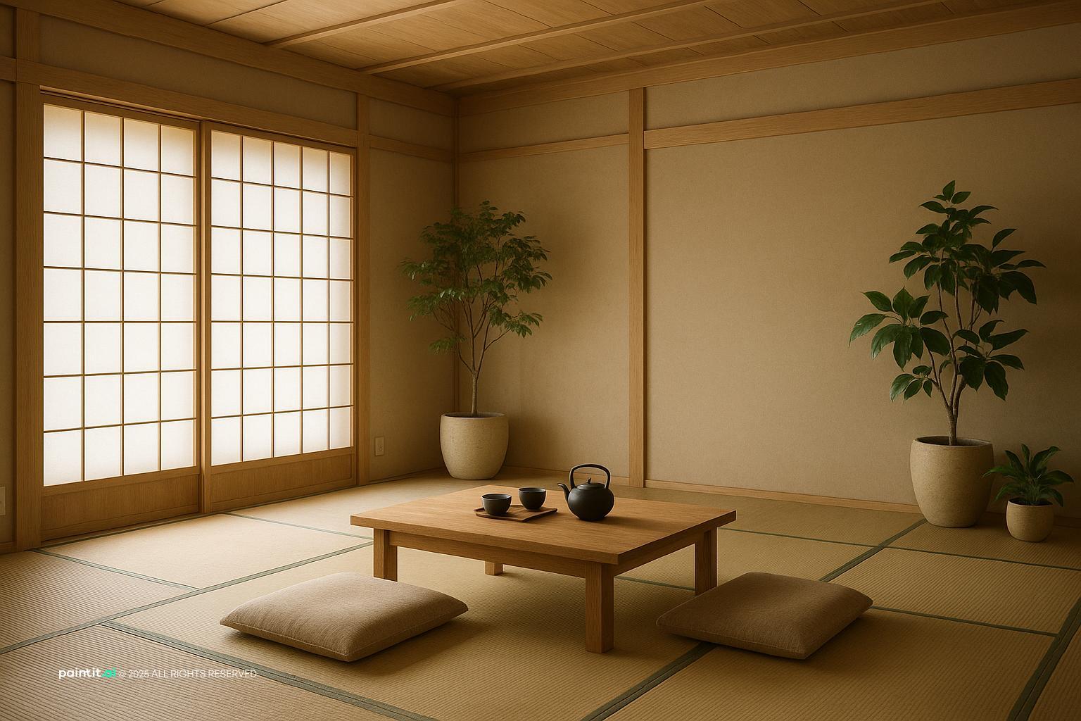 Calm Minimalist Room for Muji Style Interior Design