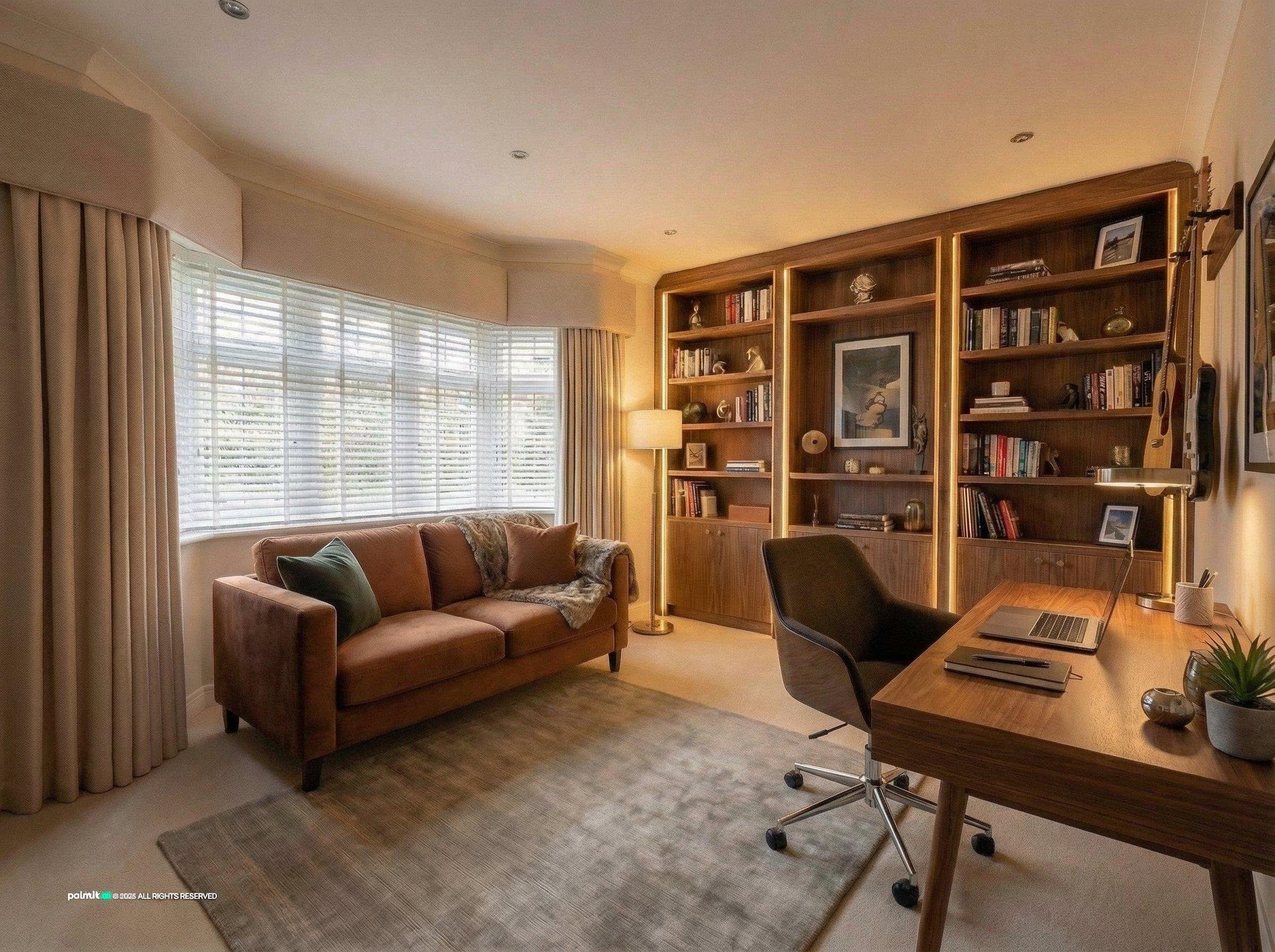 Workstation in Living Room - Design Solutions | Paintit.ai - 1