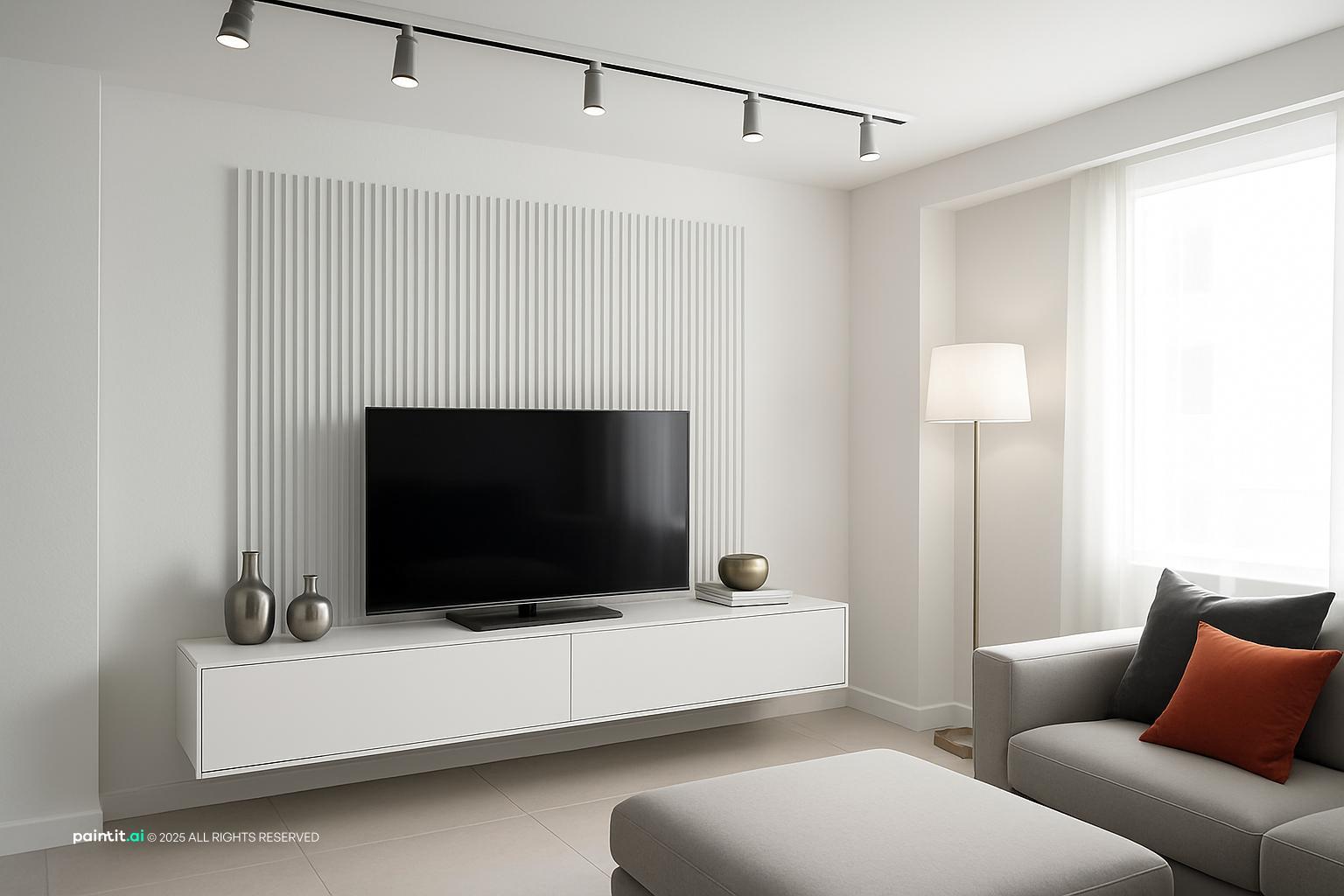 Worldly Gray Living Room: Sophisticated Interior Design | Paintit.ai - 11