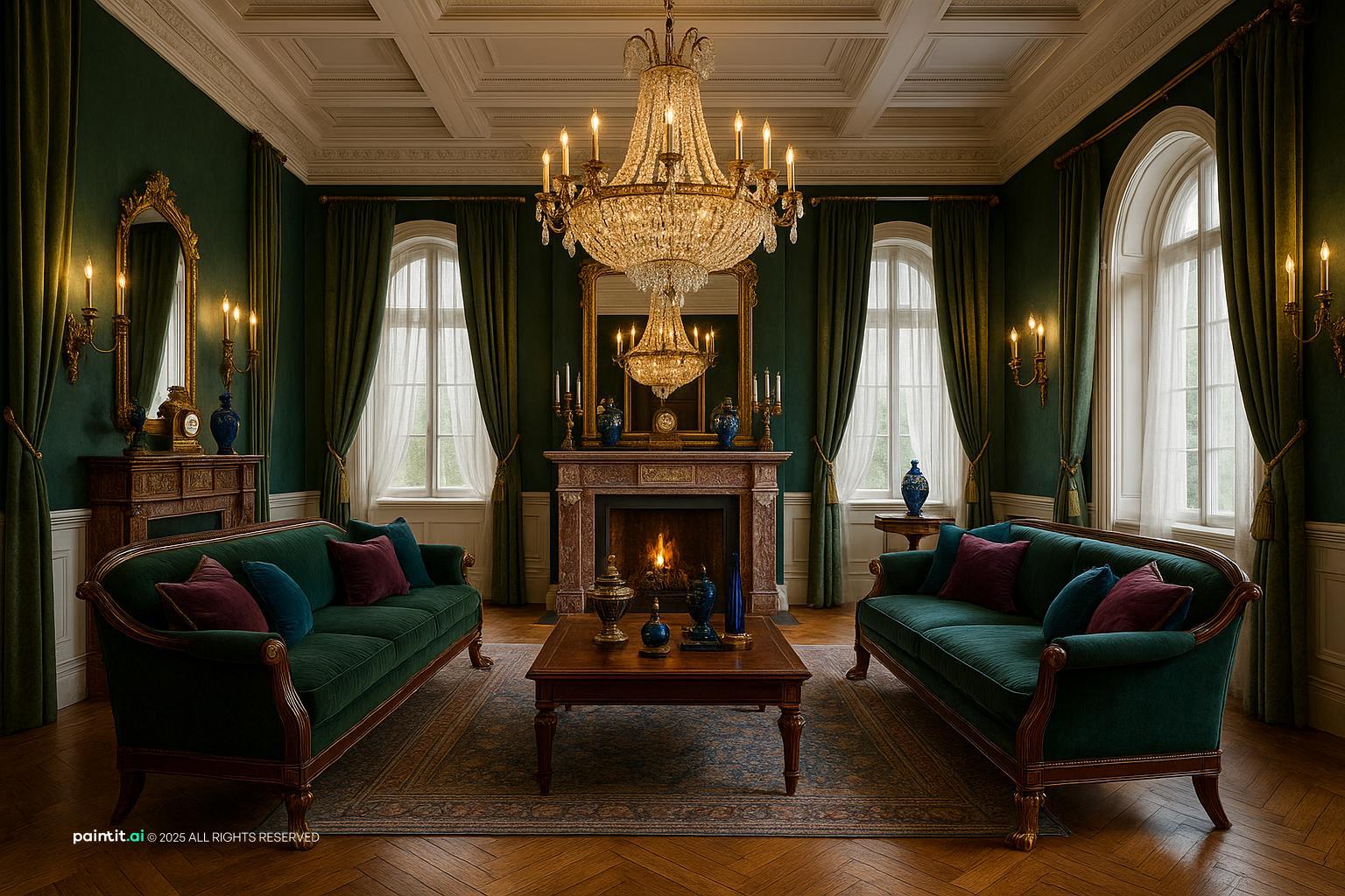 Regal Empire-Style Living for Royal Style Interior Design