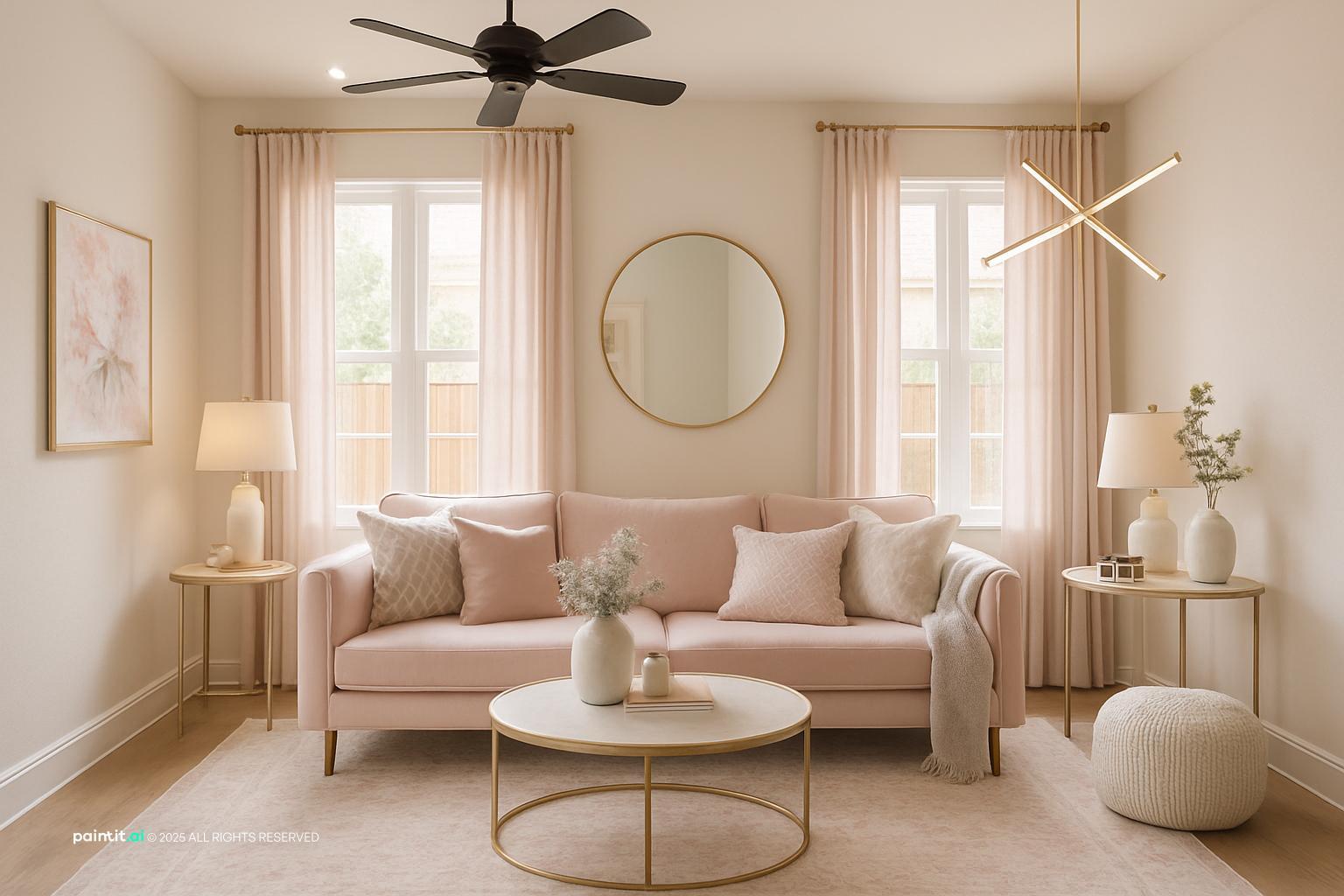 Light Pink Living Room - Design Inspiration | Paintit.ai - 30