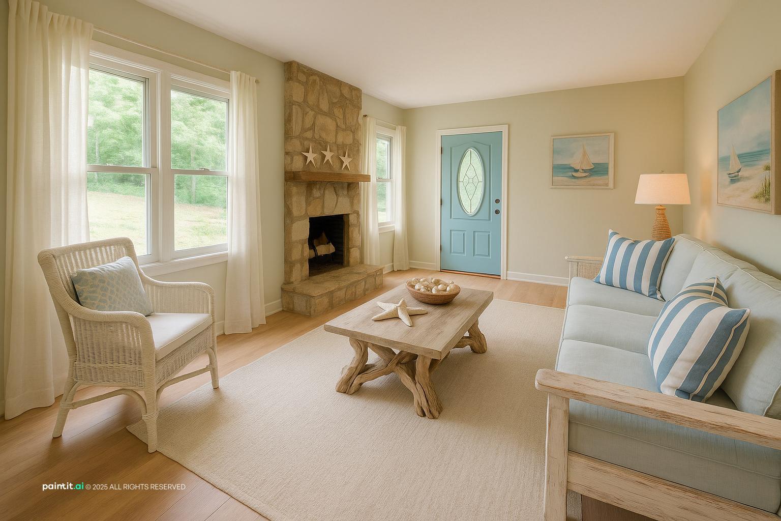 Cape Cod Living Room - Coastal Design | Paintit.ai - 9