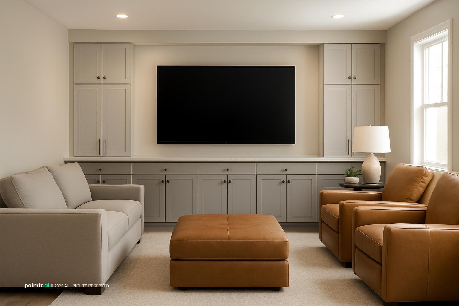 Built In Living Room: Custom Cabinetry Designs | Paintit.ai - 5