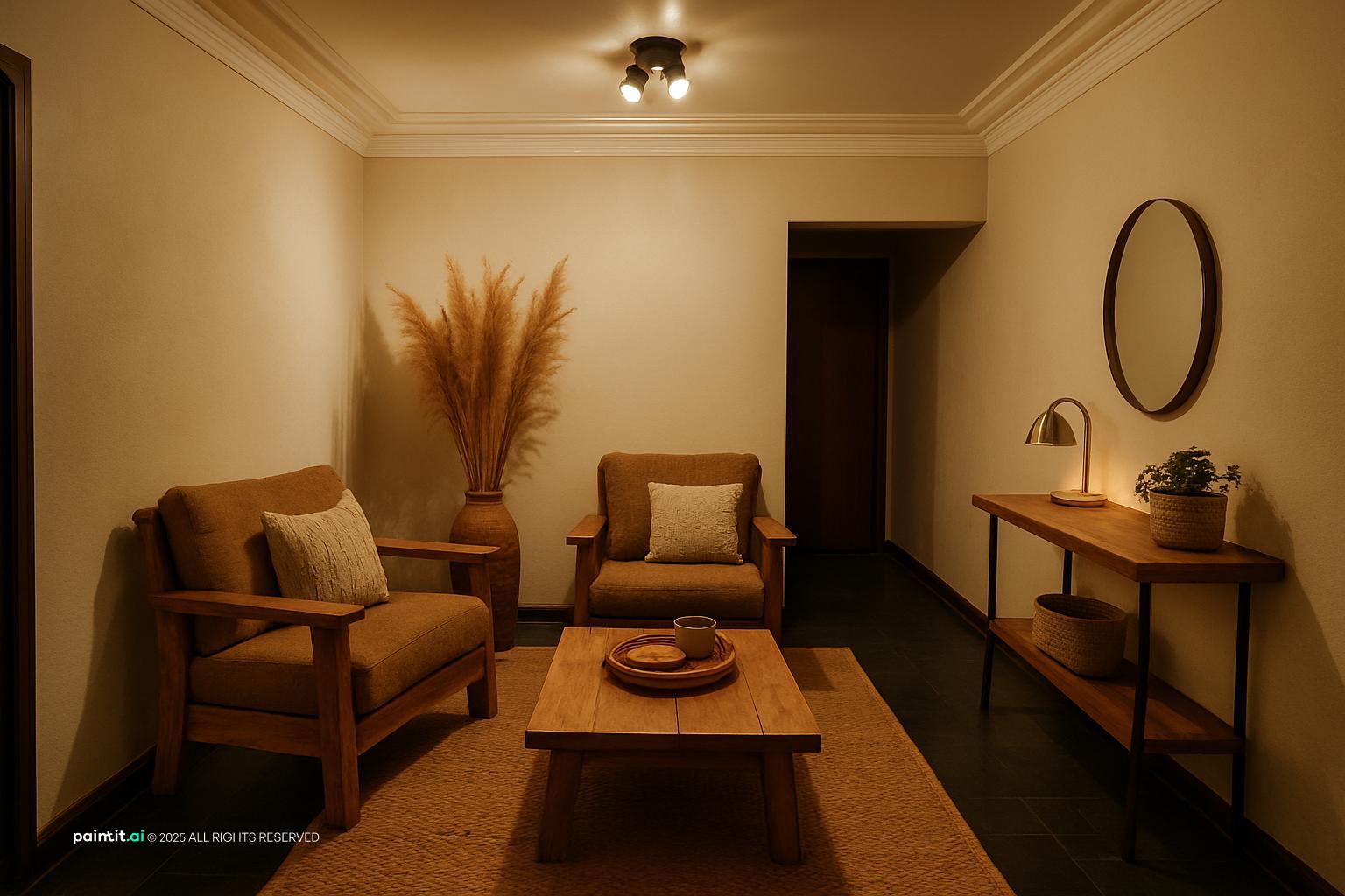 Warm Rustic Modern Living Room: Design Ideas | Paintit.ai - 5