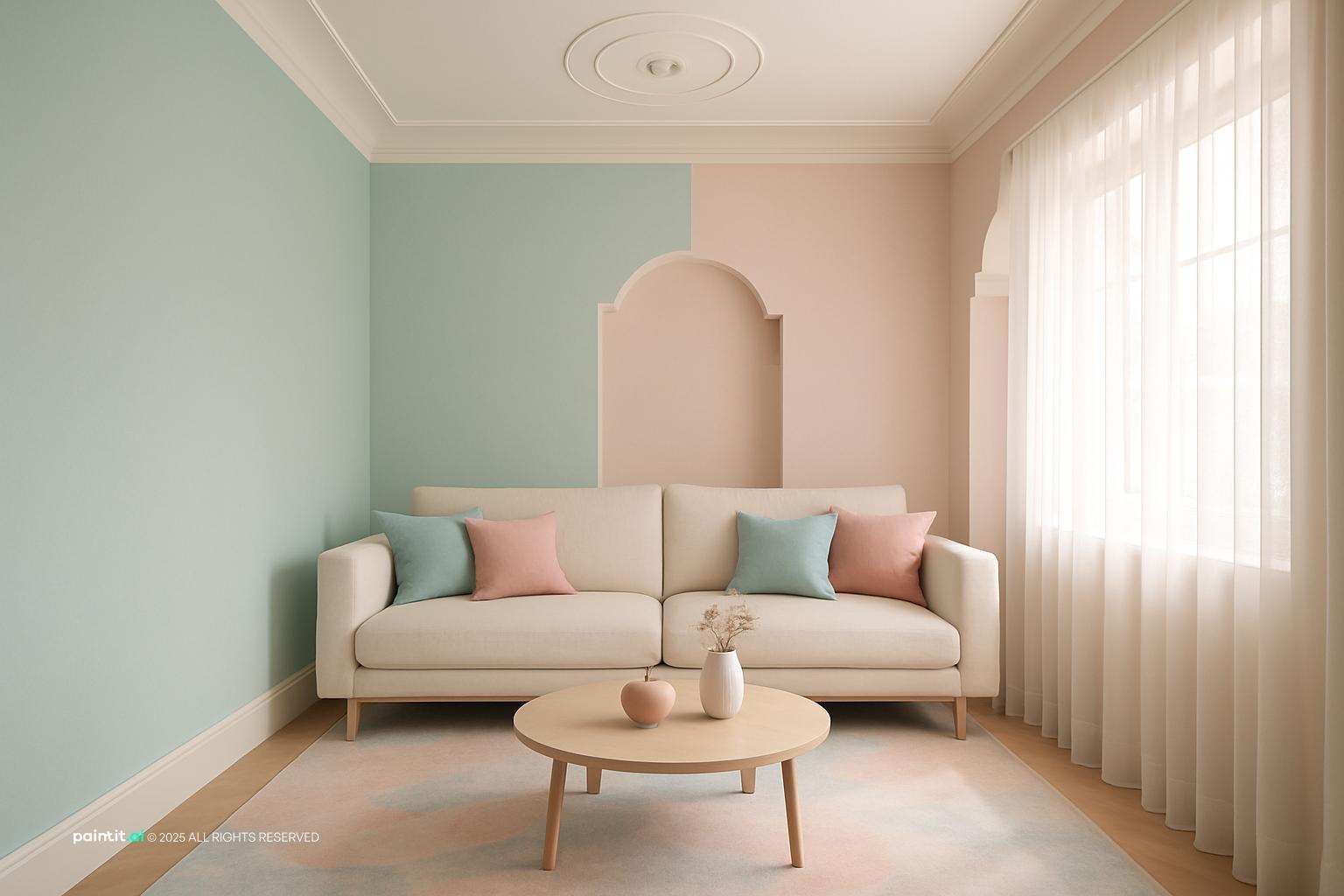 Light Pink Living Room - Design Inspiration | Paintit.ai - 15